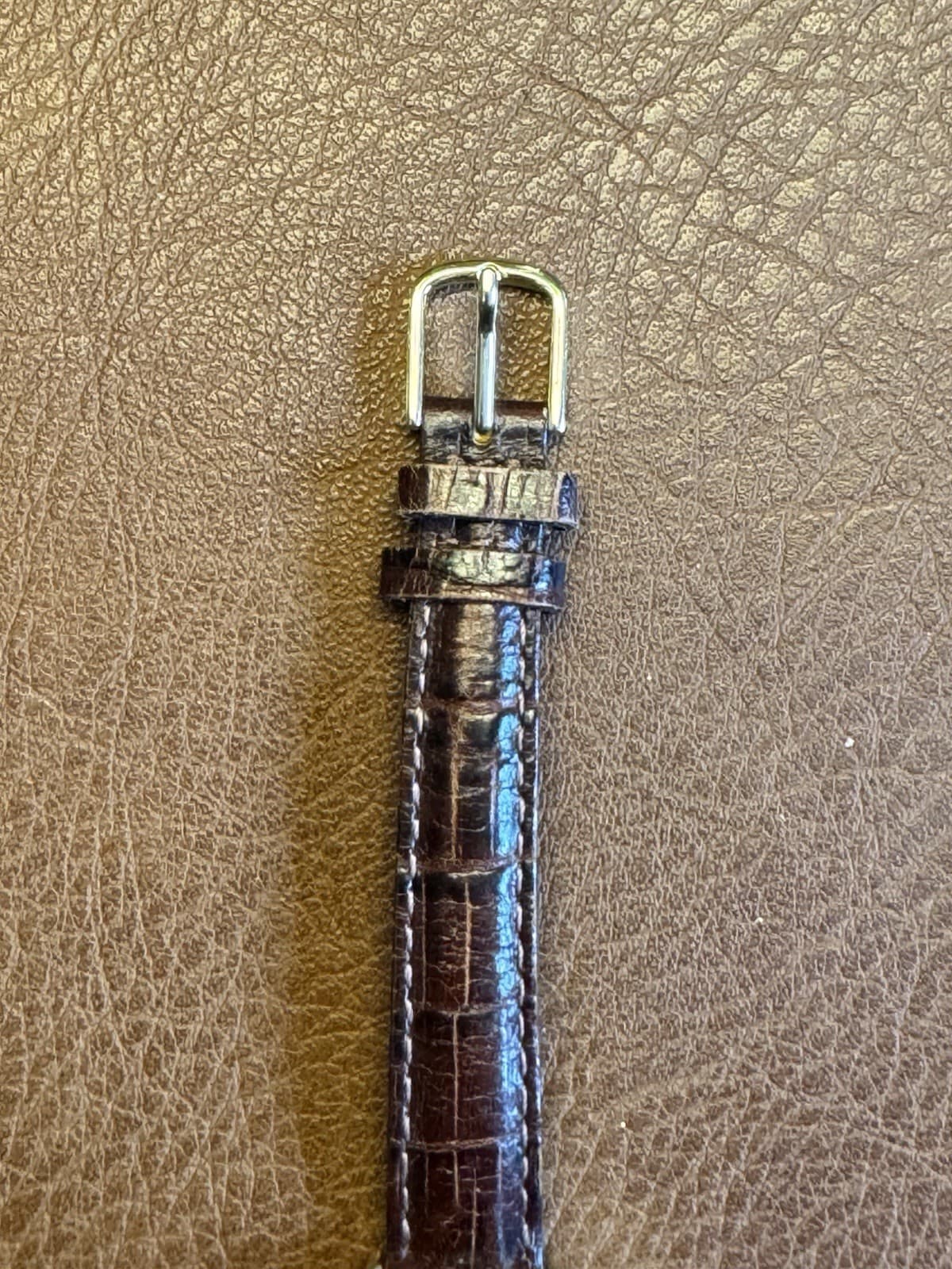 Timex Indiglo L0 Quartz 24.5mm Date Watch Brown Leather Strap - Thumbnail 3