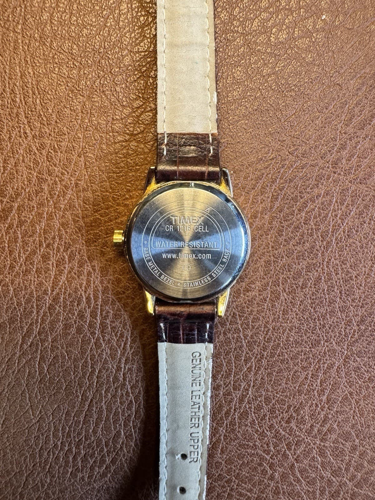 Timex Indiglo L0 Quartz 24.5mm Date Watch Brown Leather Strap - Thumbnail 2
