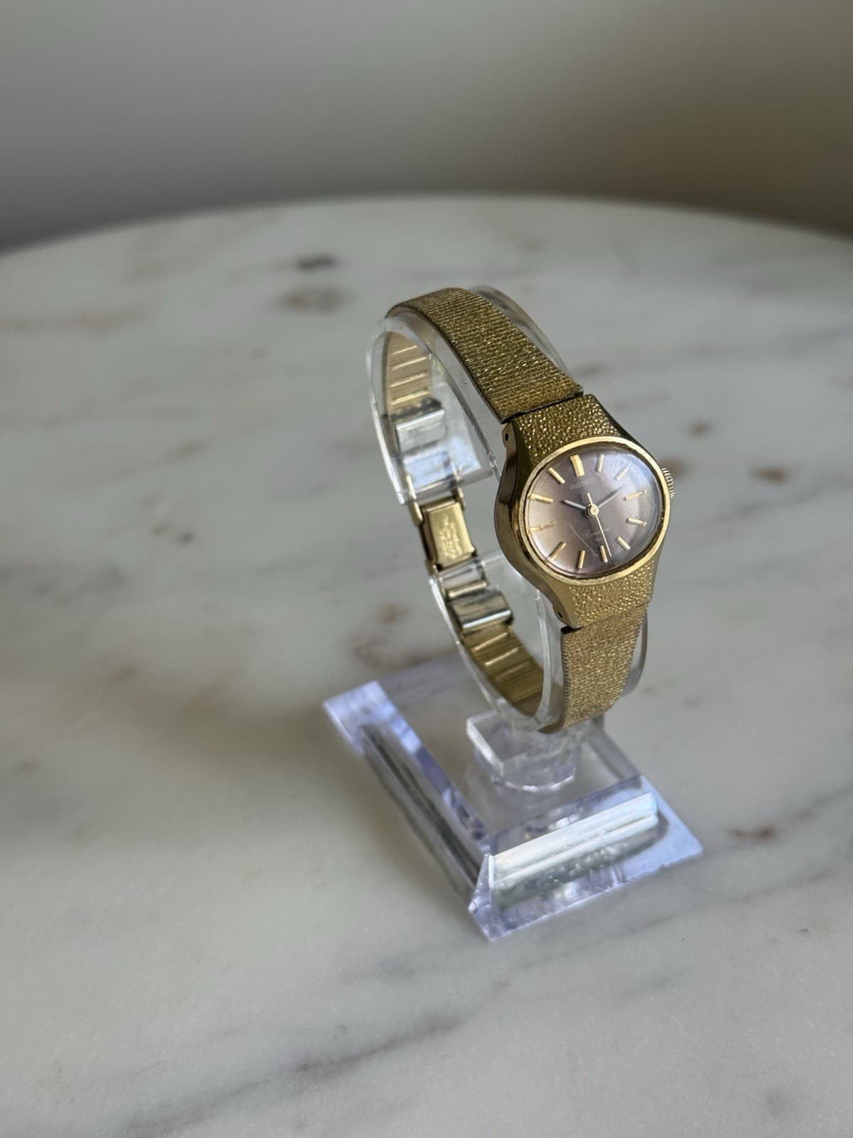 Vintage Seiko Rainbow 1104-7130 Ladies Mechanical Wind Gold Tone 21.5mm - Thumbnail 7