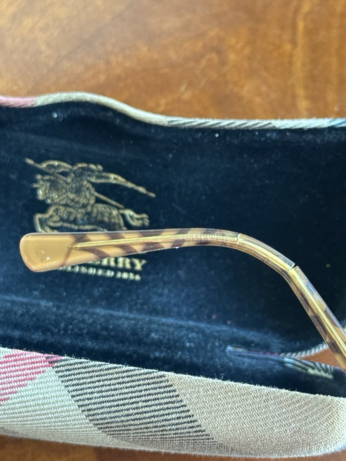 Burberry B1006 1012 Eyeglasses 52-18-140 Brown Half Rim Made In Italy w/ Case - Thumbnail 7