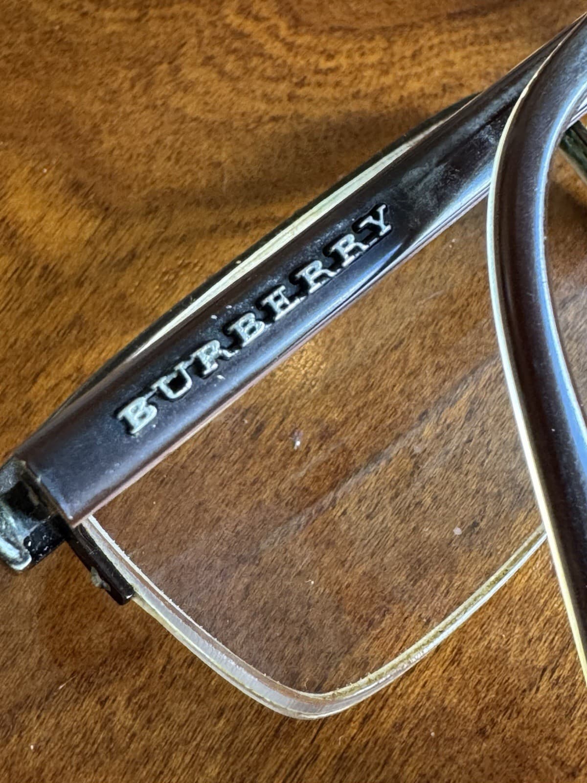 Burberry B1006 1012 Eyeglasses 52-18-140 Brown Half Rim Made In Italy w/ Case - Thumbnail 2