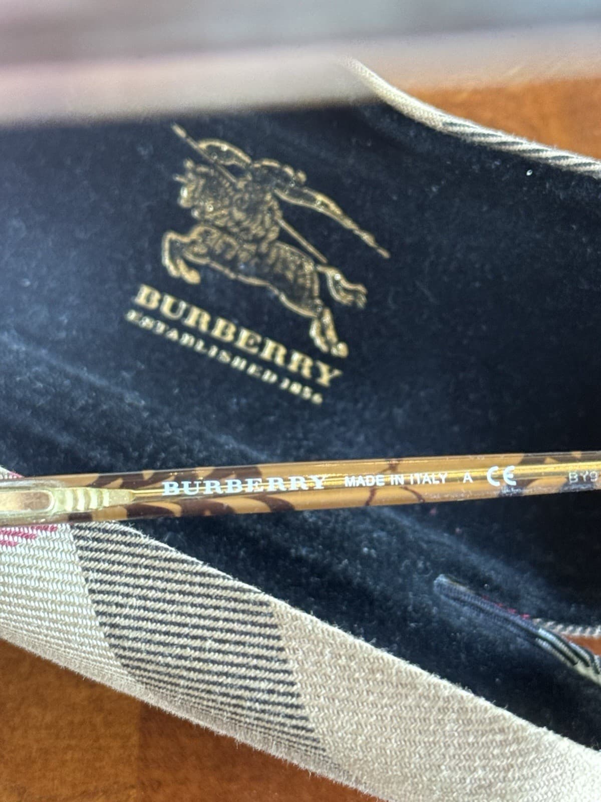 Burberry B1006 1012 Eyeglasses 52-18-140 Brown Half Rim Made In Italy w/ Case - Thumbnail 4
