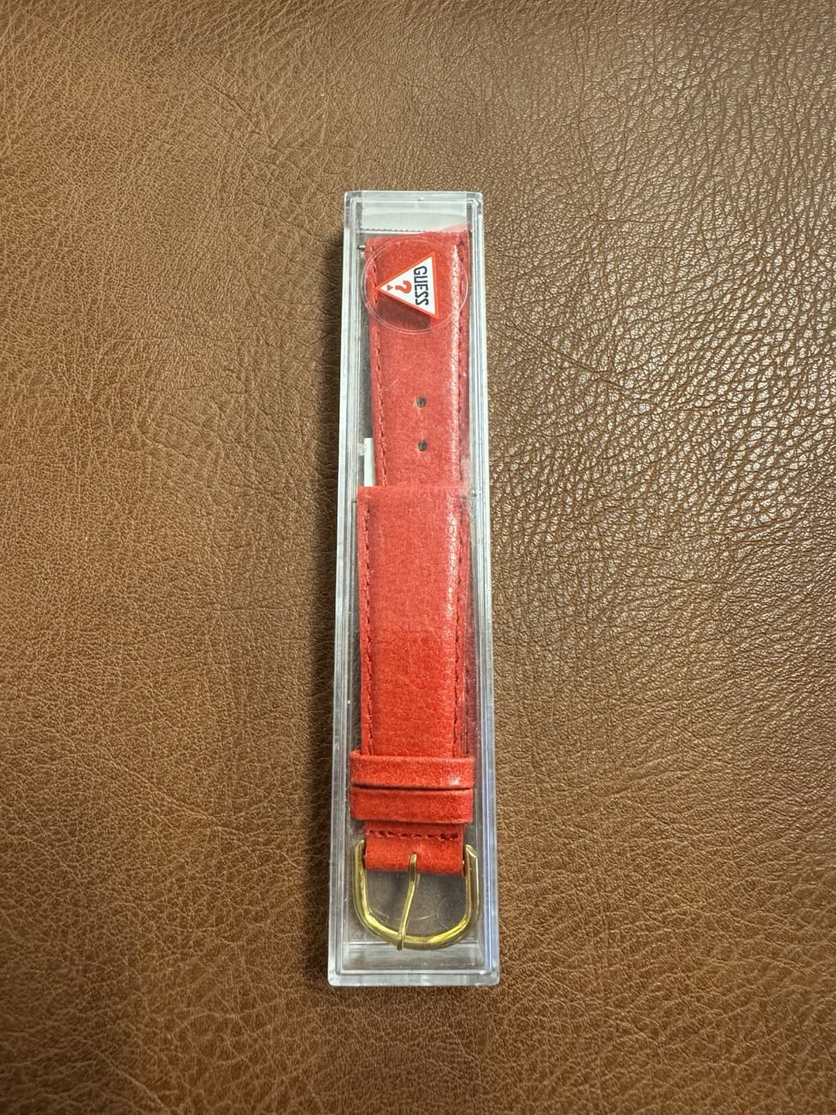Vintage Red Genuine Leather GUESS Watch Strap 20mm Two-Piece Replacement Band - Thumbnail 8