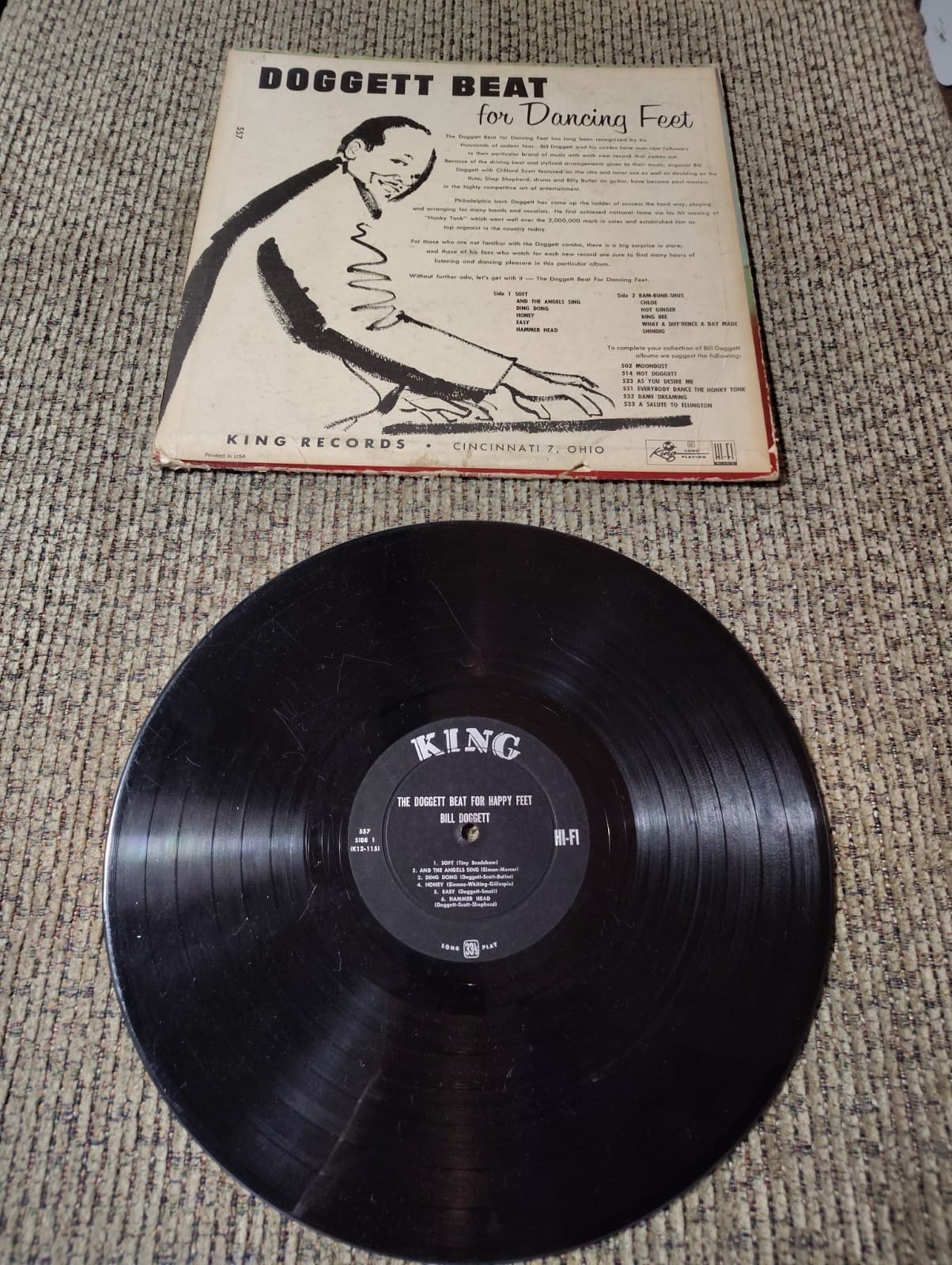 Bill Doggett The Doggett Beat For Dancing Feet Vinyl Record 1958 G/EX Rare - Thumbnail 3