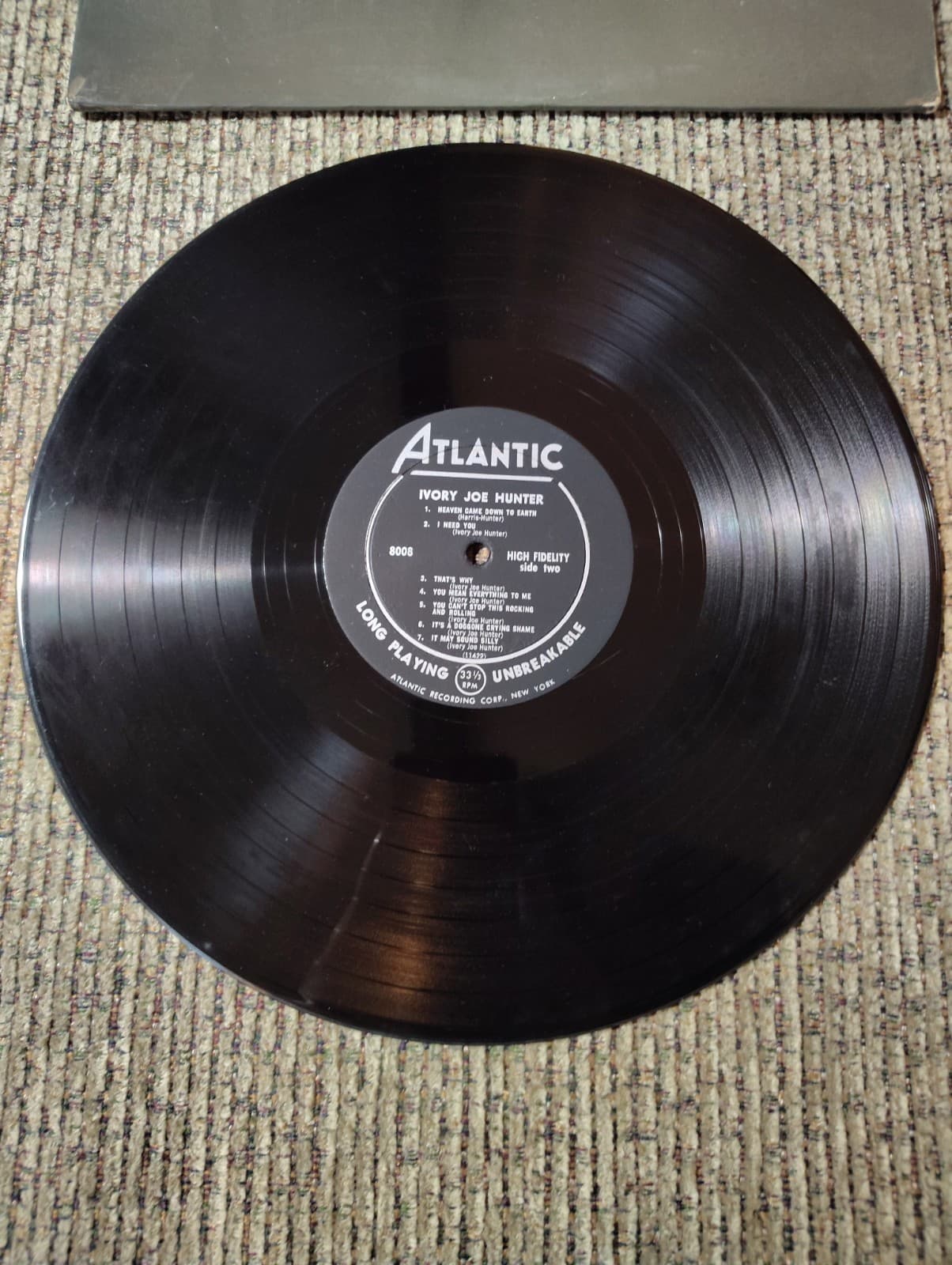 IVORY JOE HUNTER LP on ATLANTIC LABEL #8008 " ROCK & ROLL " From 1959 DG - Thumbnail 2