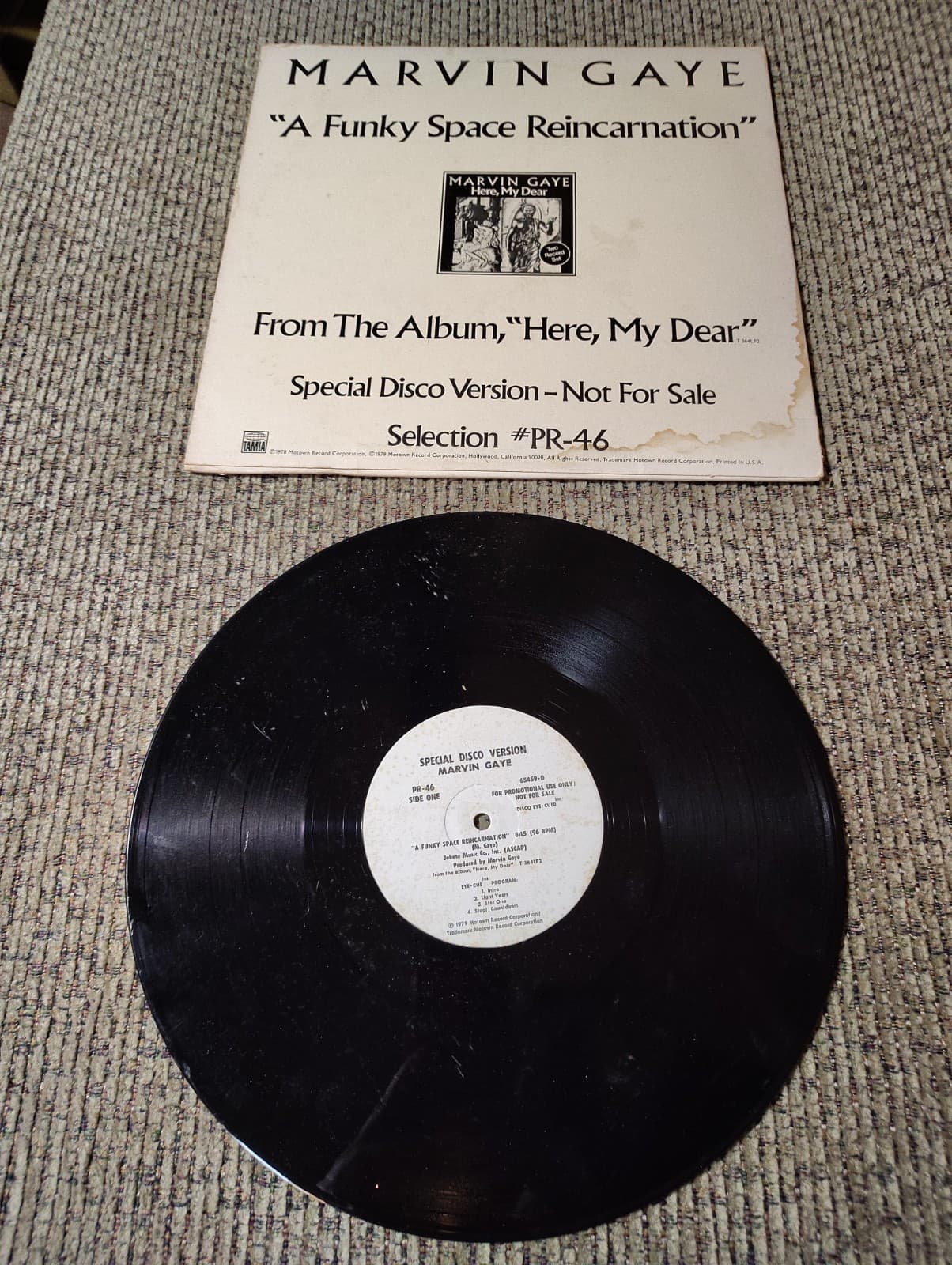 Marvin Gaye A Funky Space Reincarnation Rare PR-46 Special Disco Version VG+ - Thumbnail 3