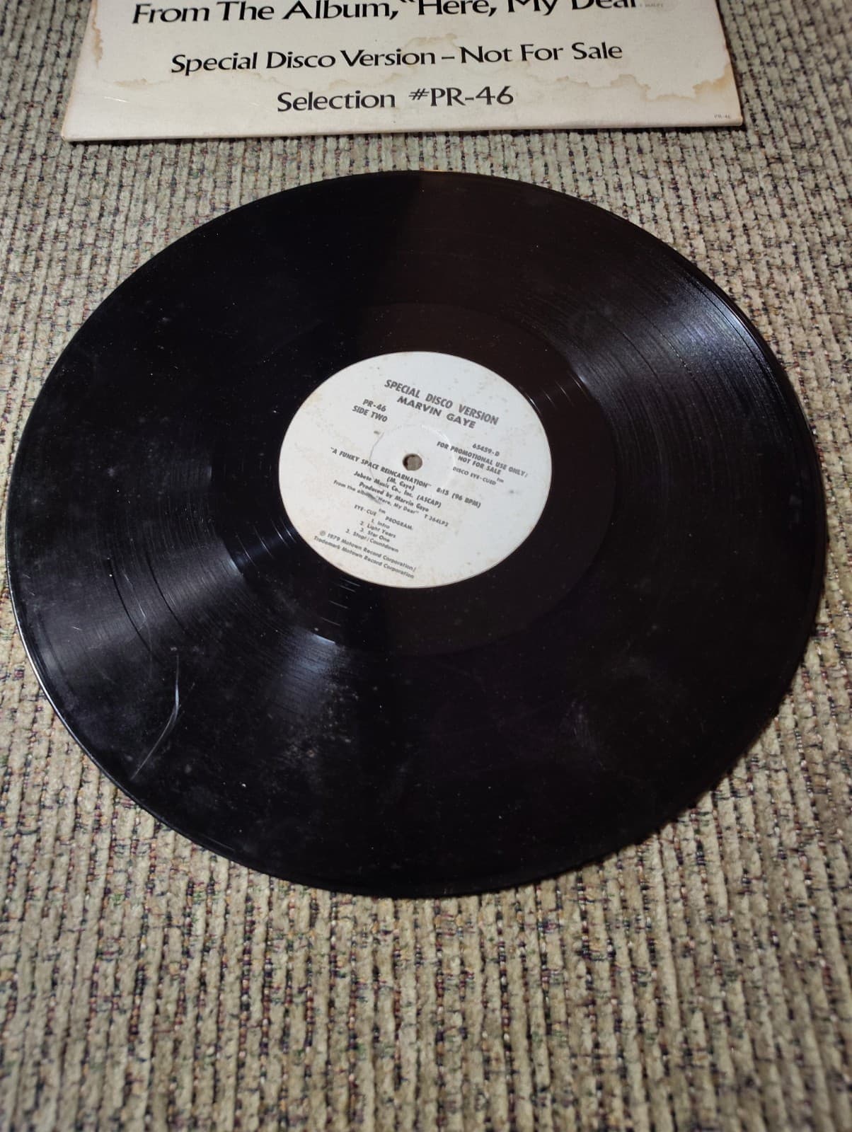 Marvin Gaye A Funky Space Reincarnation Rare PR-46 Special Disco Version VG+ - Thumbnail 2