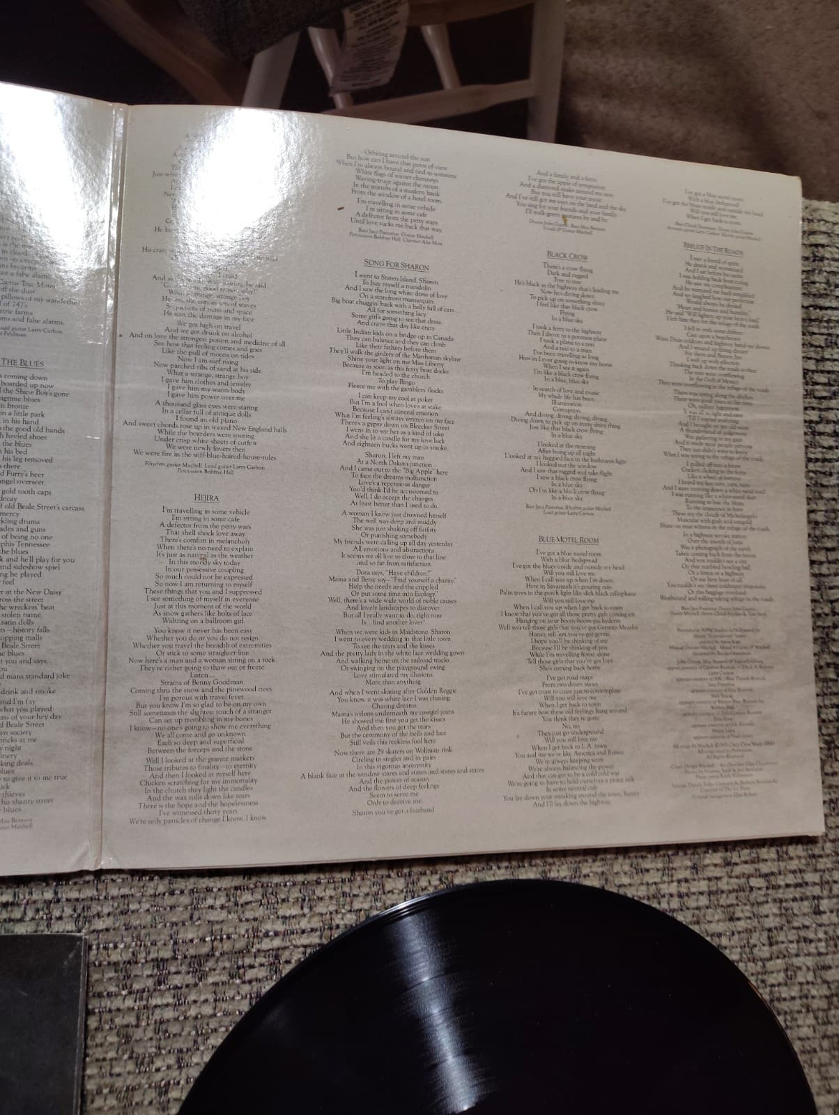 Joni Mitchell - Hejira (1976) 1st Asylum Records 7E-1087 Vinyl LP - Thumbnail 7