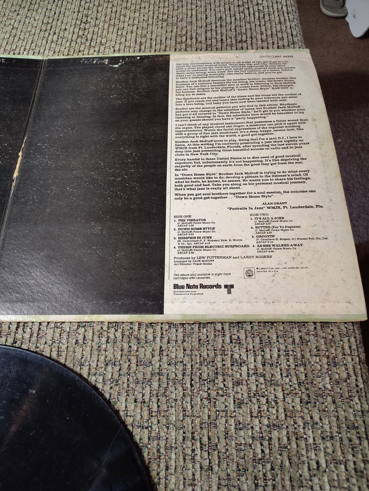 Brother Jack McDuff - Down Home Style (LP, Album, Gat) - Thumbnail 6