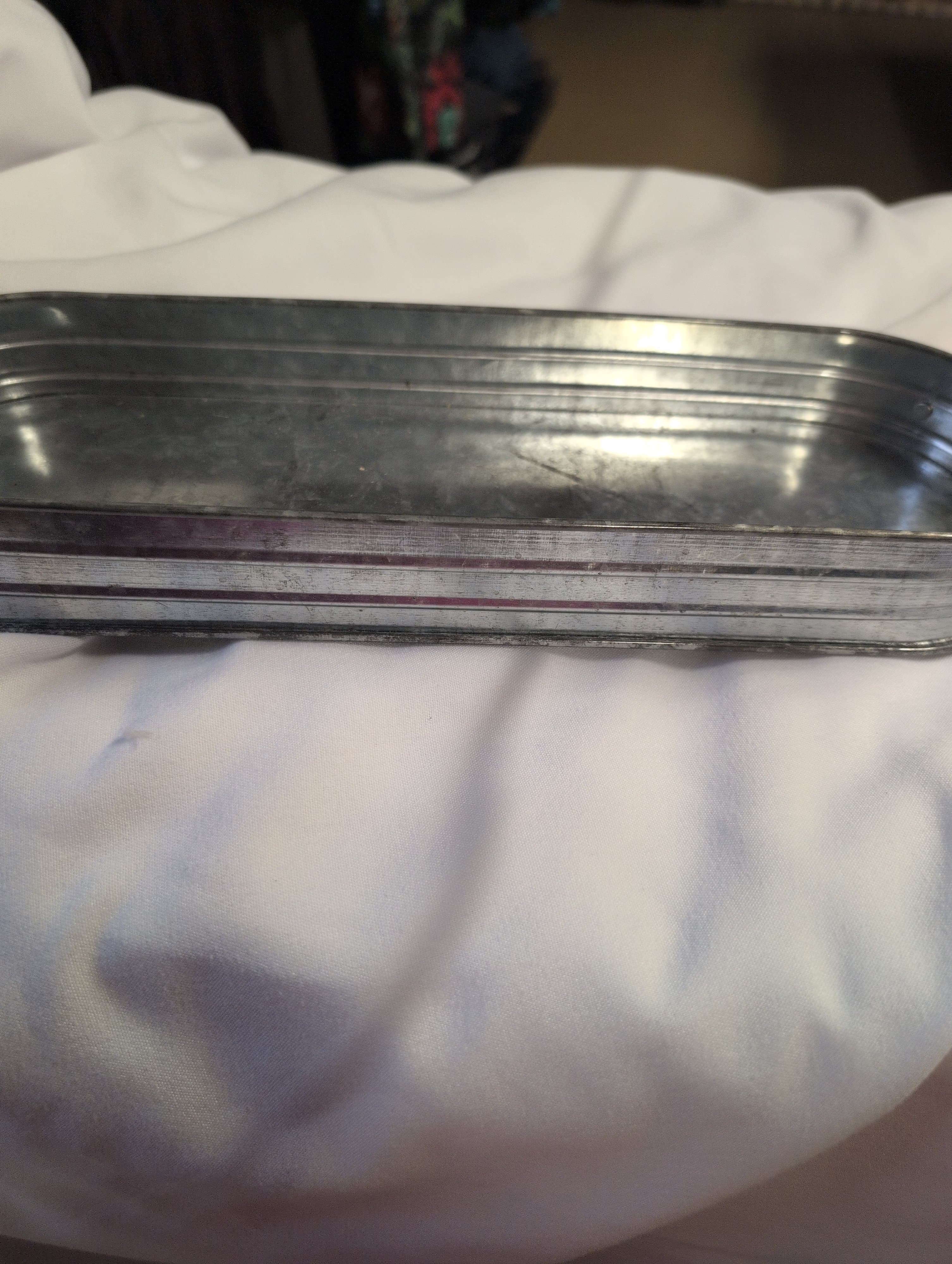 Vintage Metal Tray Decorative Rectangular - Thumbnail 2
