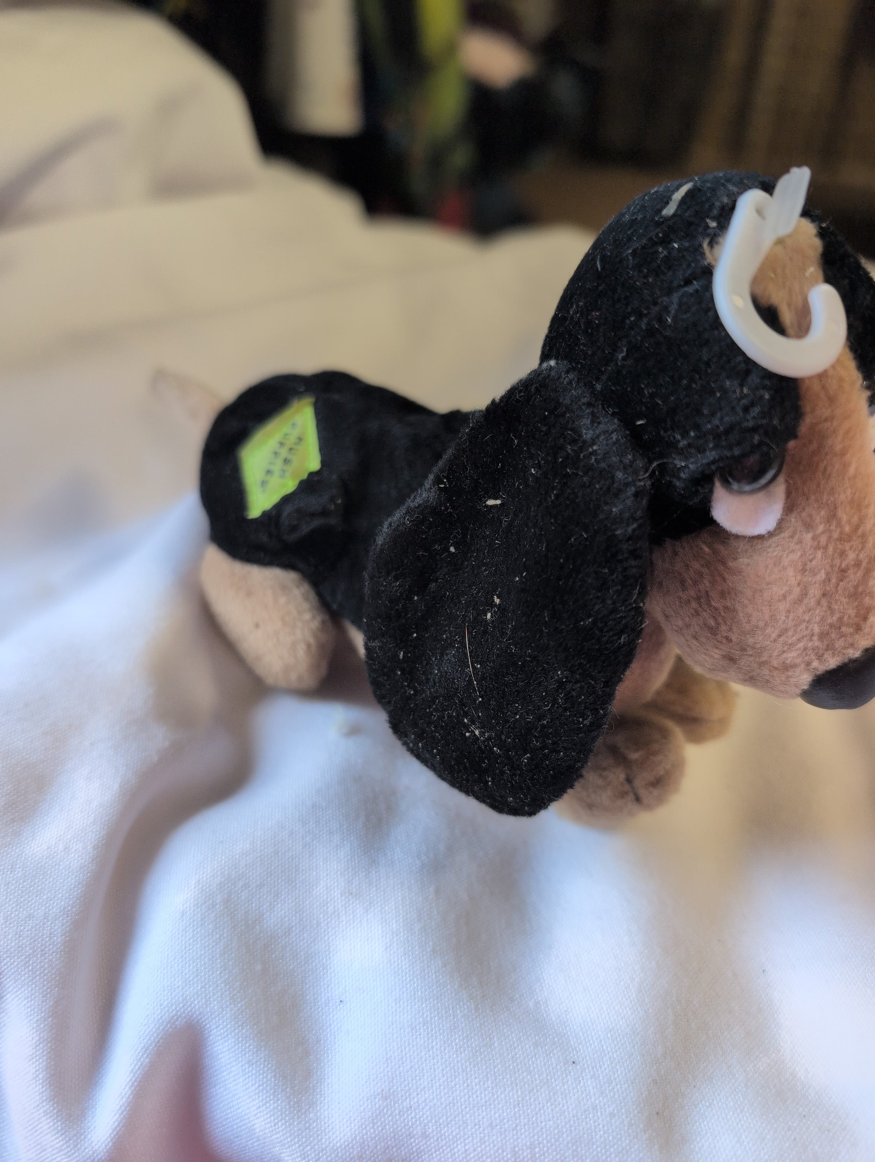 Plush Dachshund Dog Toy with Hook - Thumbnail 2
