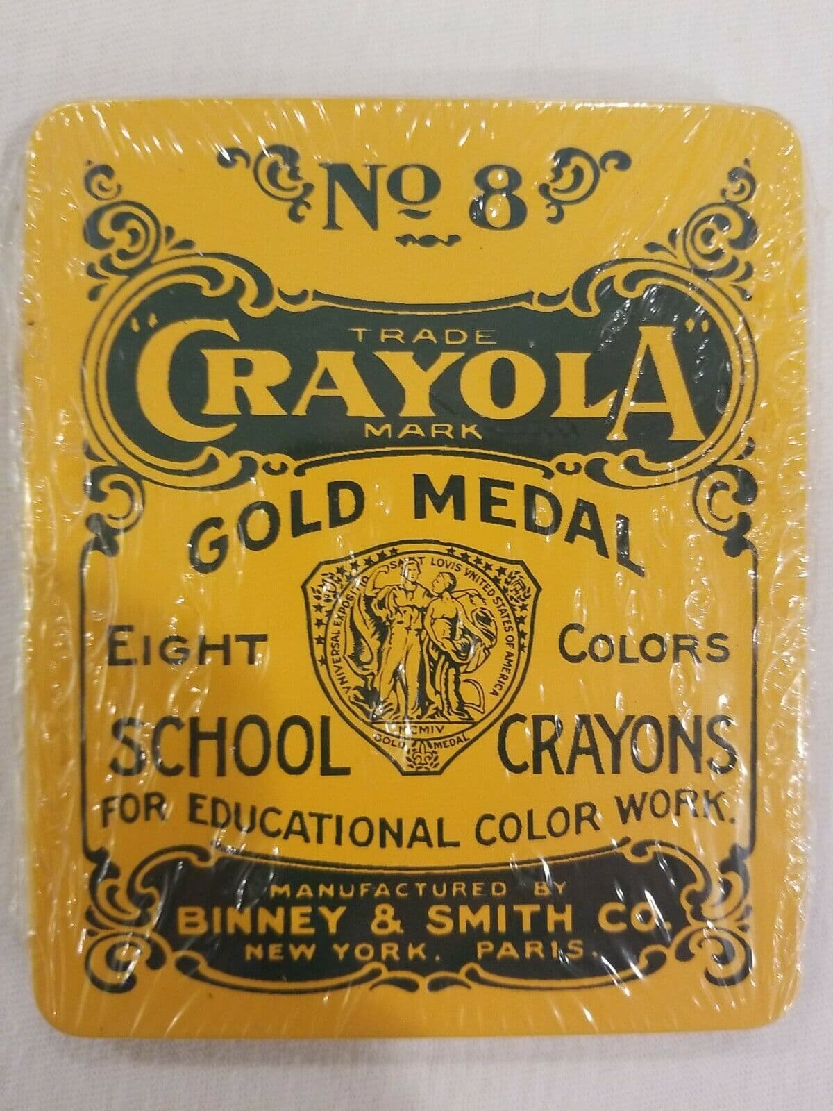 Vintage Crayola No. 8 Gold Medal School Crayons Tin - Thumbnail 3