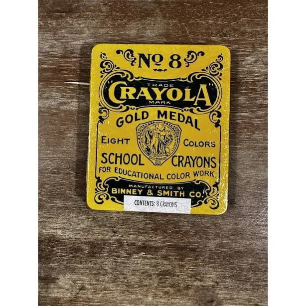 Vintage Crayola No. 8 Gold Medal School Crayons Tin - Thumbnail 10