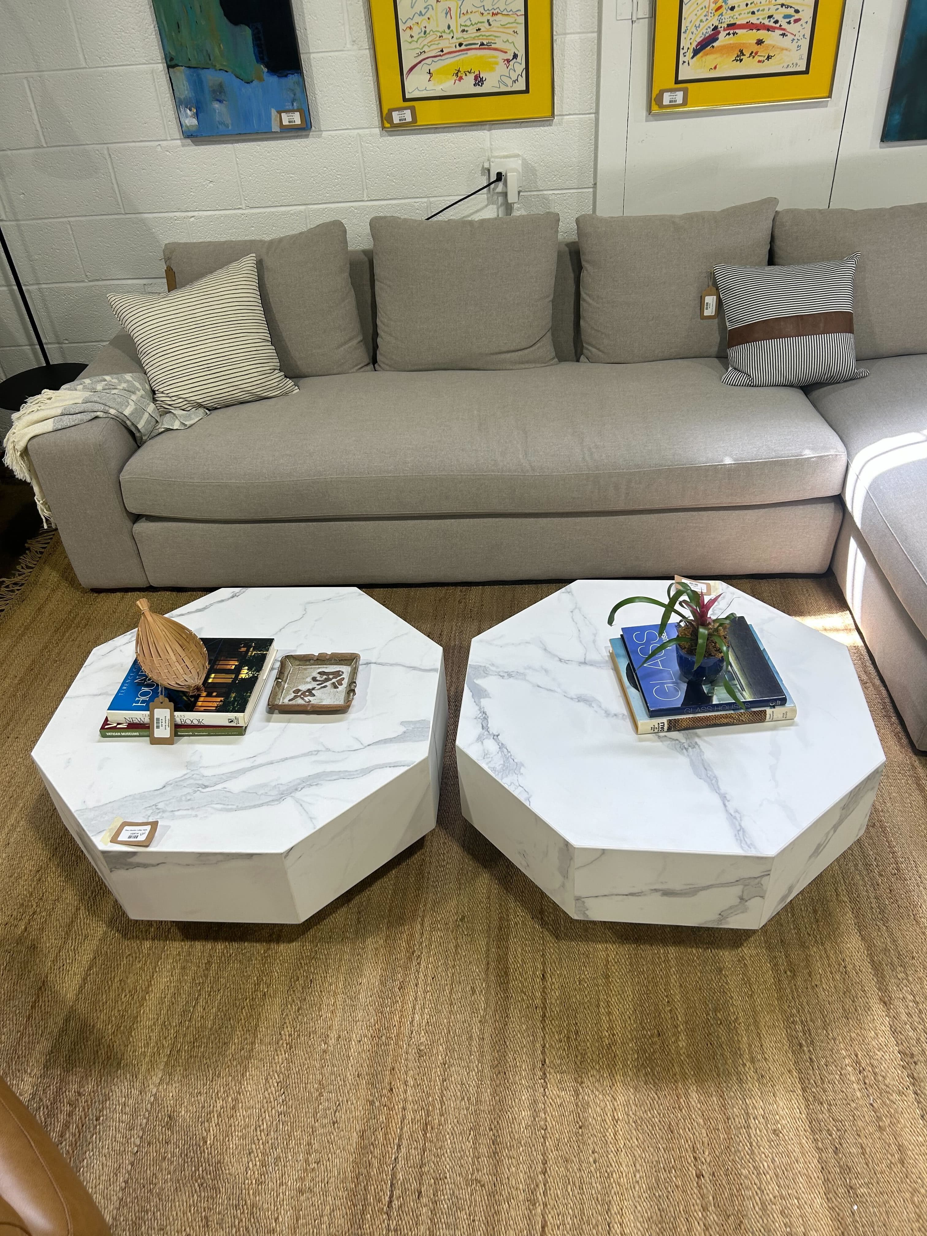 Faux Marble Coffee Table (as is) - Thumbnail 3
