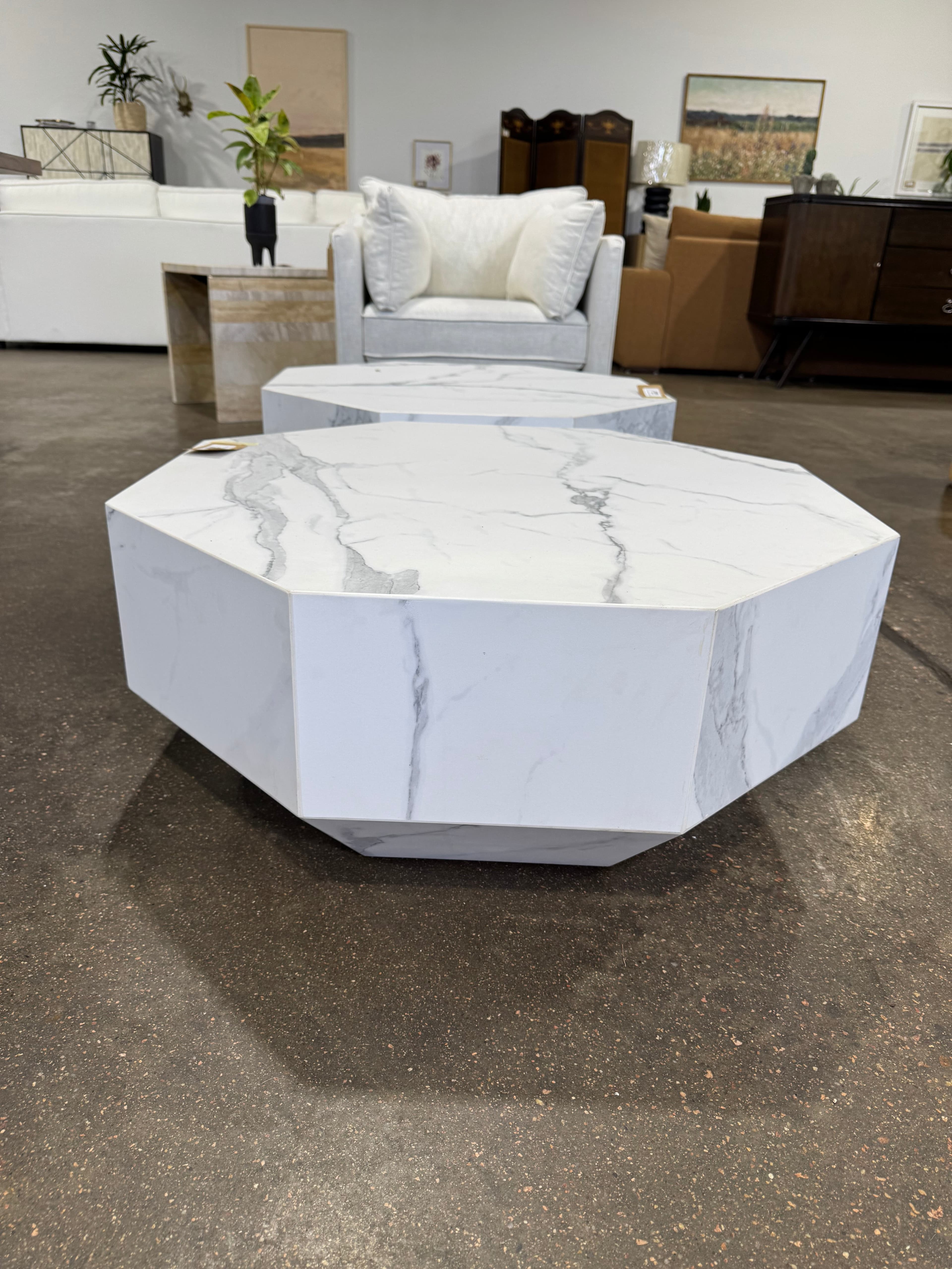 Faux Marble Coffee Table (as is) - Thumbnail 2
