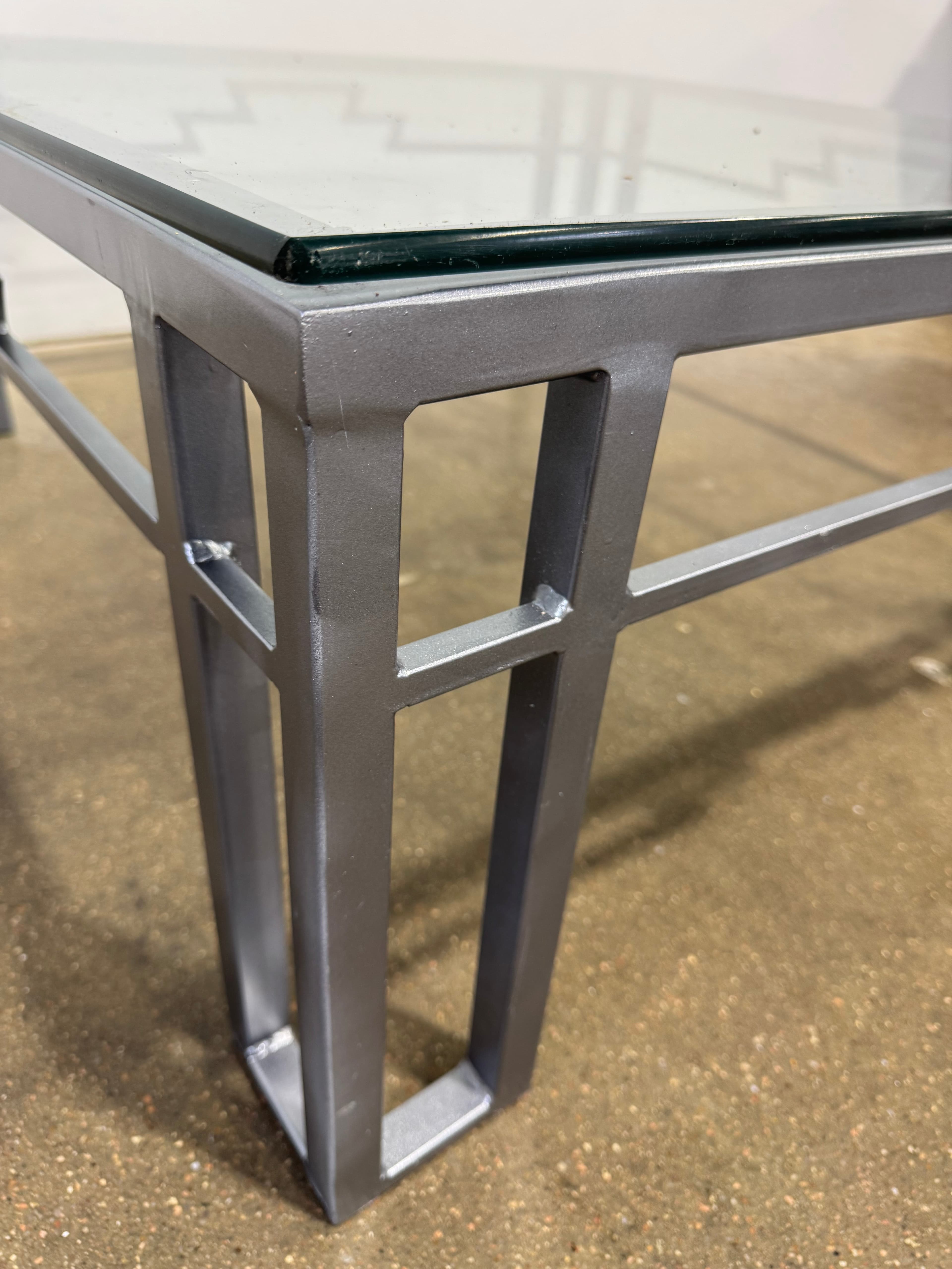 Vintage Iron & Glass Coffee Table - Thumbnail 5