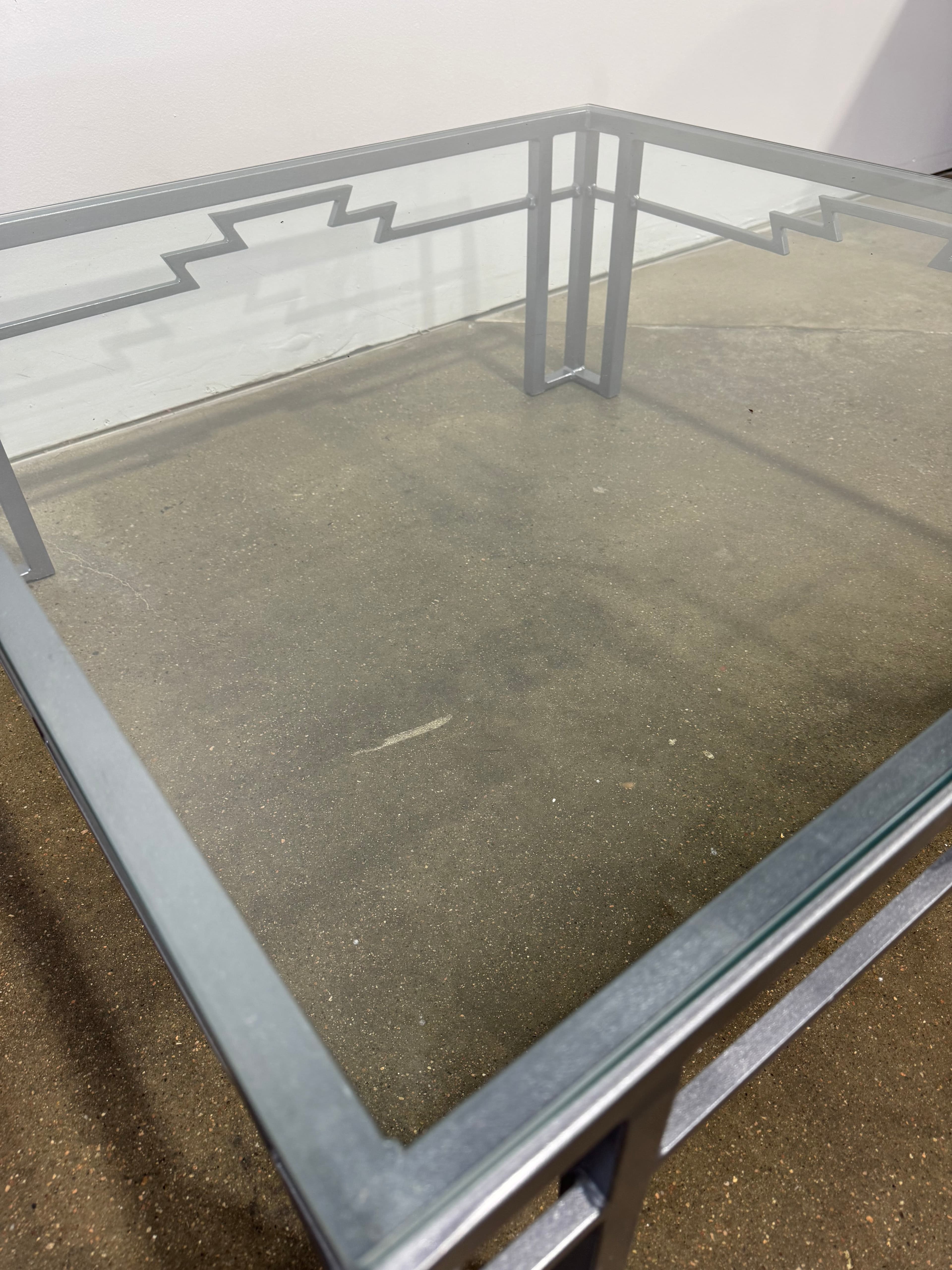 Vintage Iron & Glass Coffee Table - Thumbnail 2