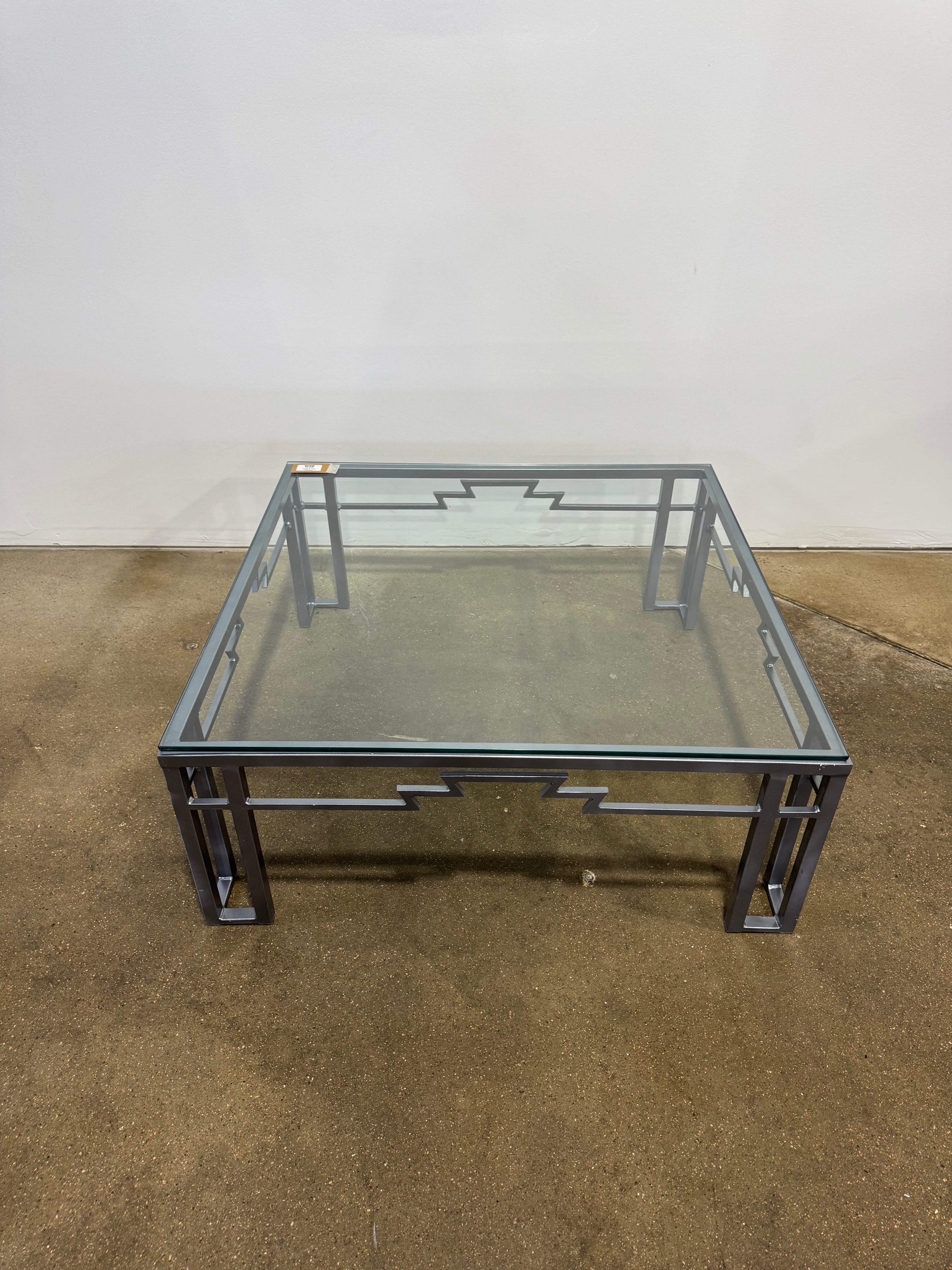 Vintage Iron & Glass Coffee Table - Thumbnail 3
