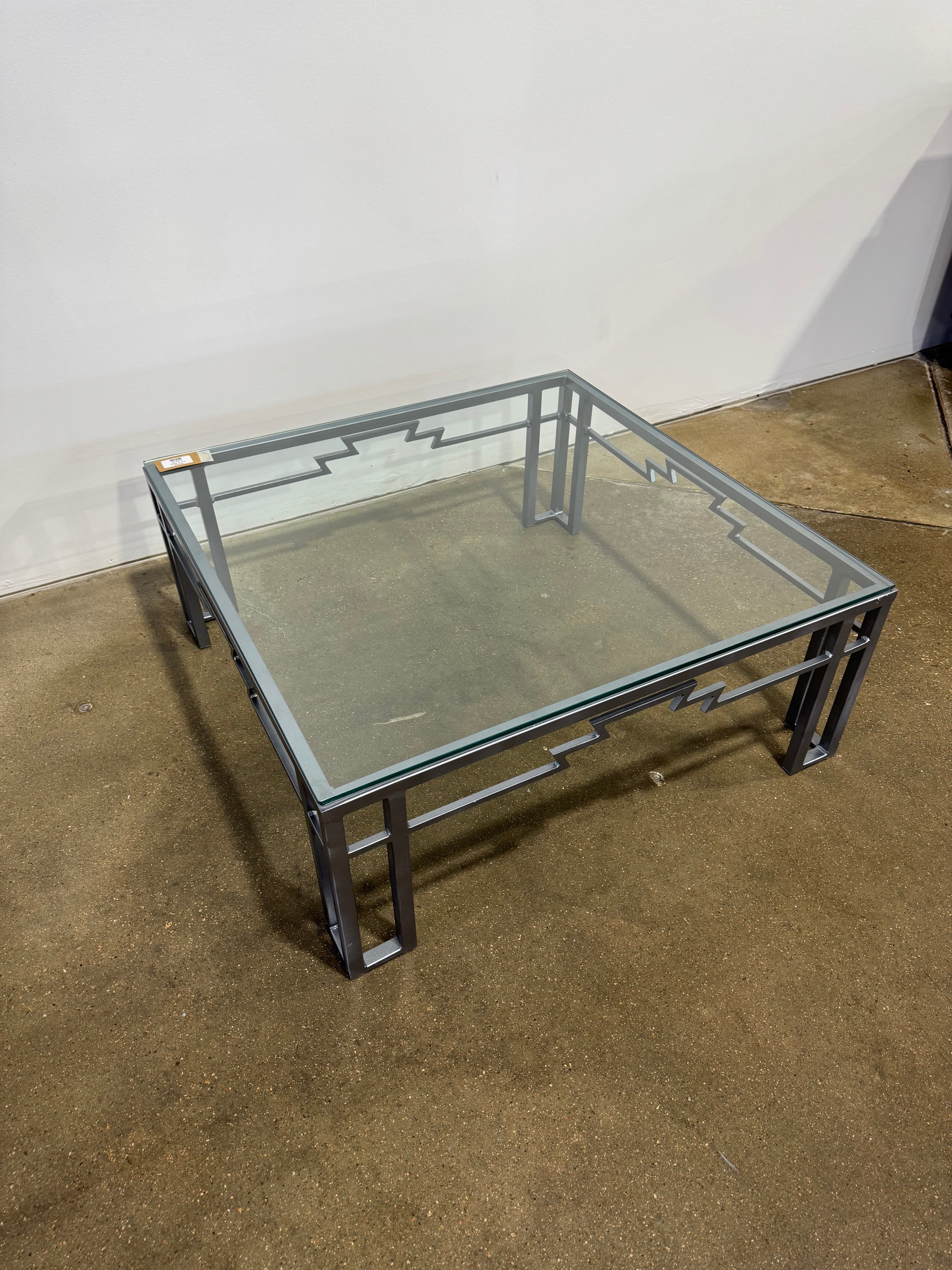 Vintage Iron & Glass Coffee Table - Thumbnail 4