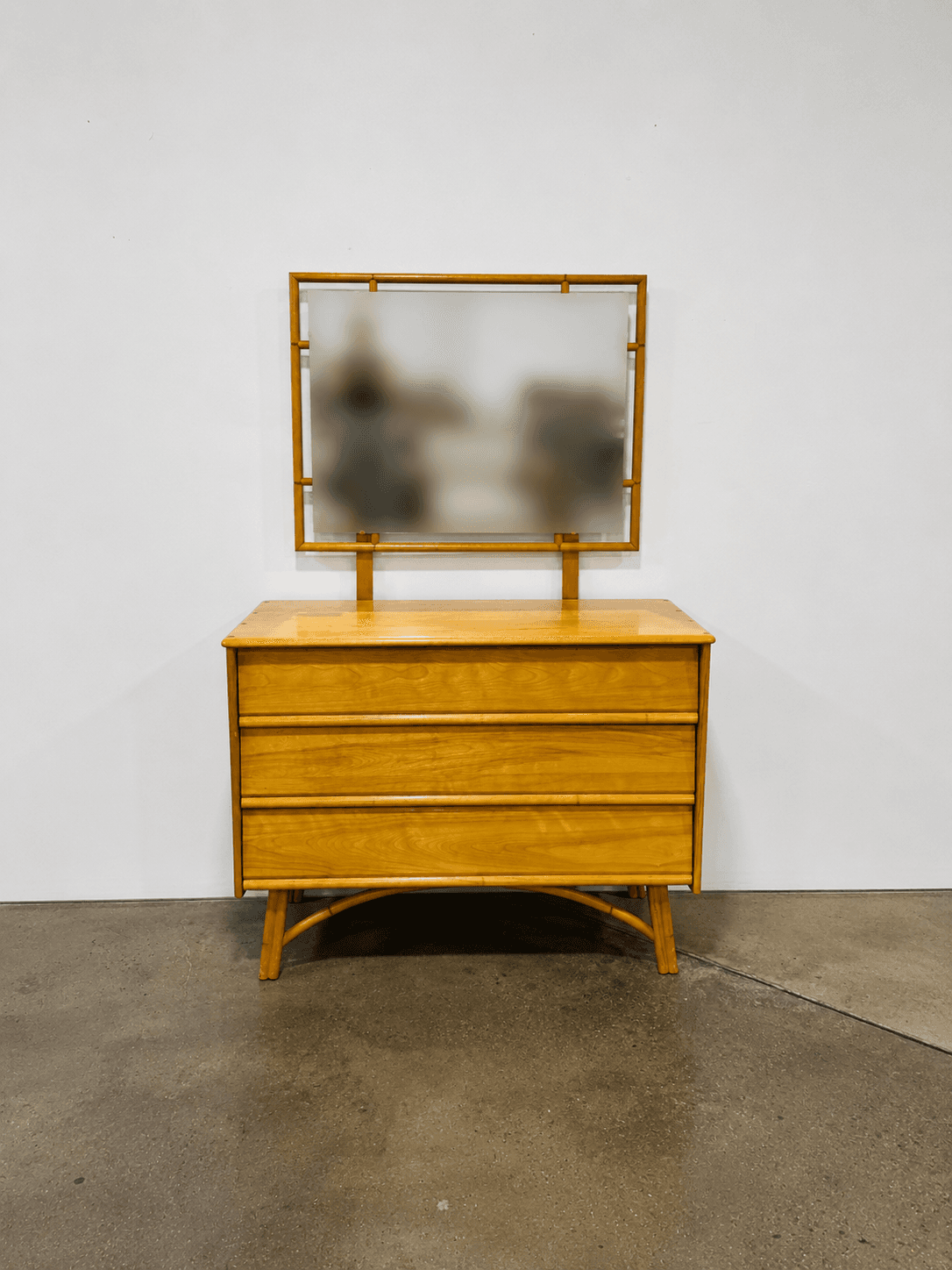 Heywood Wakefield Bamboo Dresser with Mirror