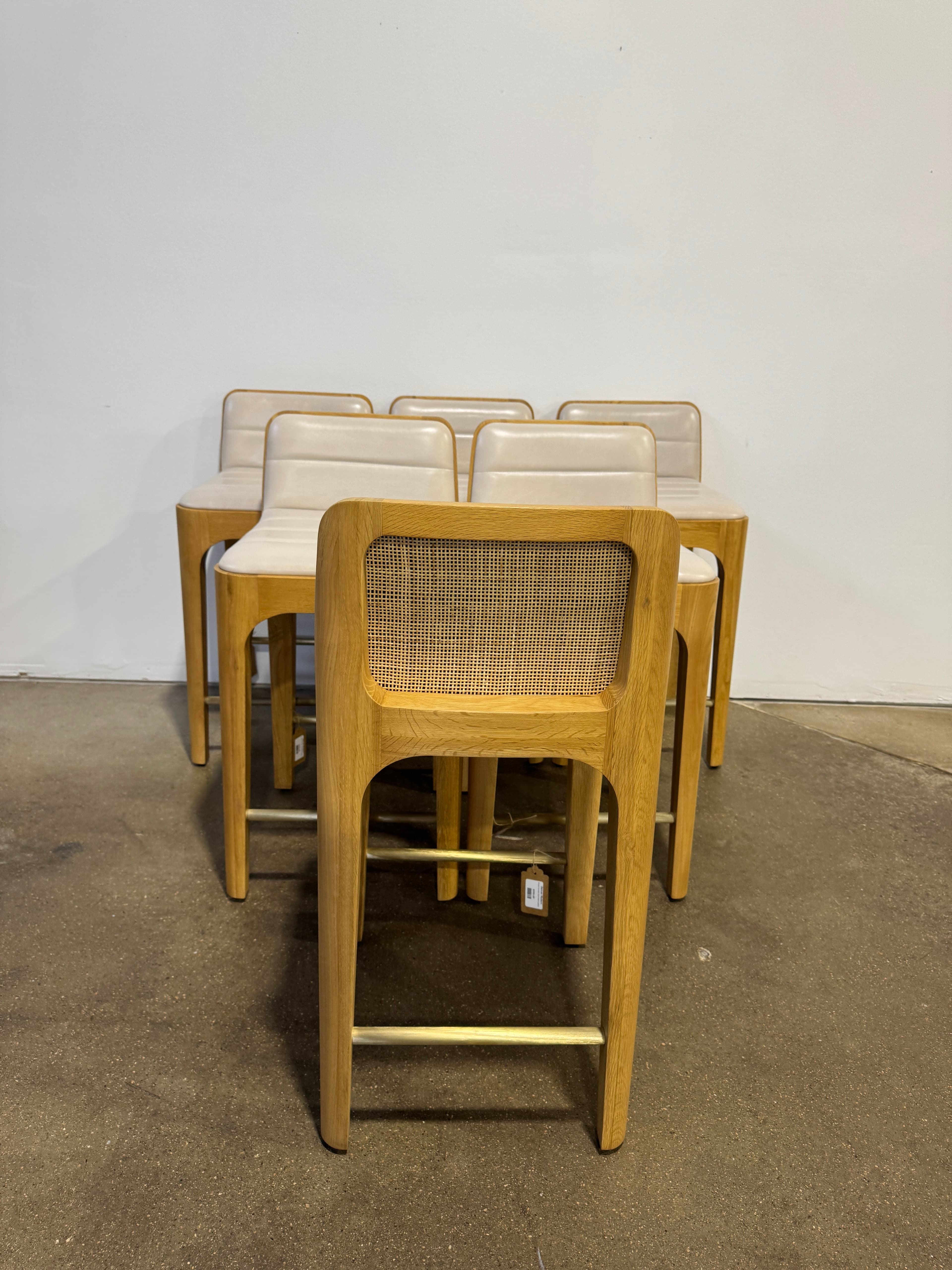 Denver Modern Canyon Counter Stool - Pearl Leather - Thumbnail 4