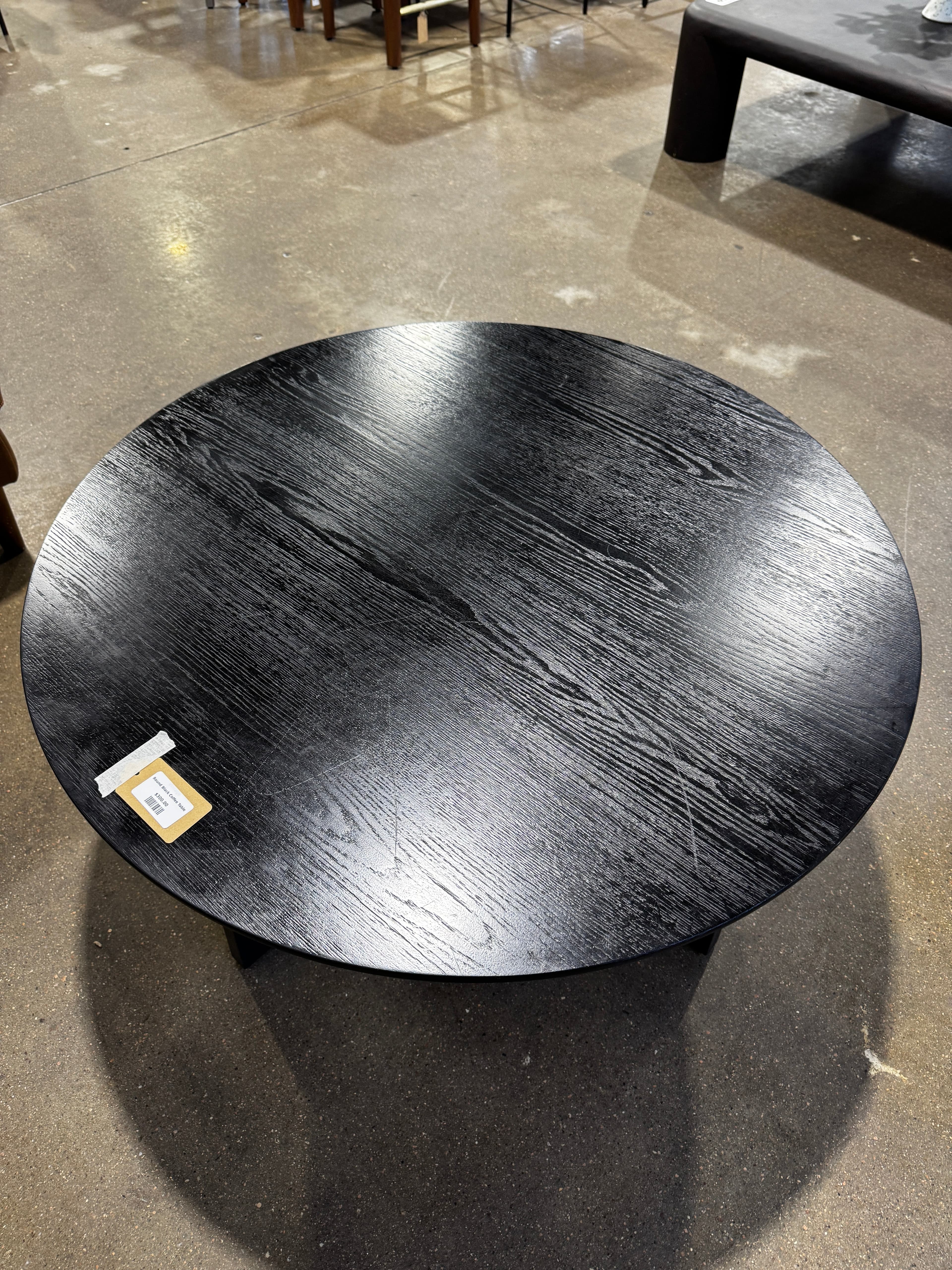 Round Black Coffee Table - Thumbnail 5
