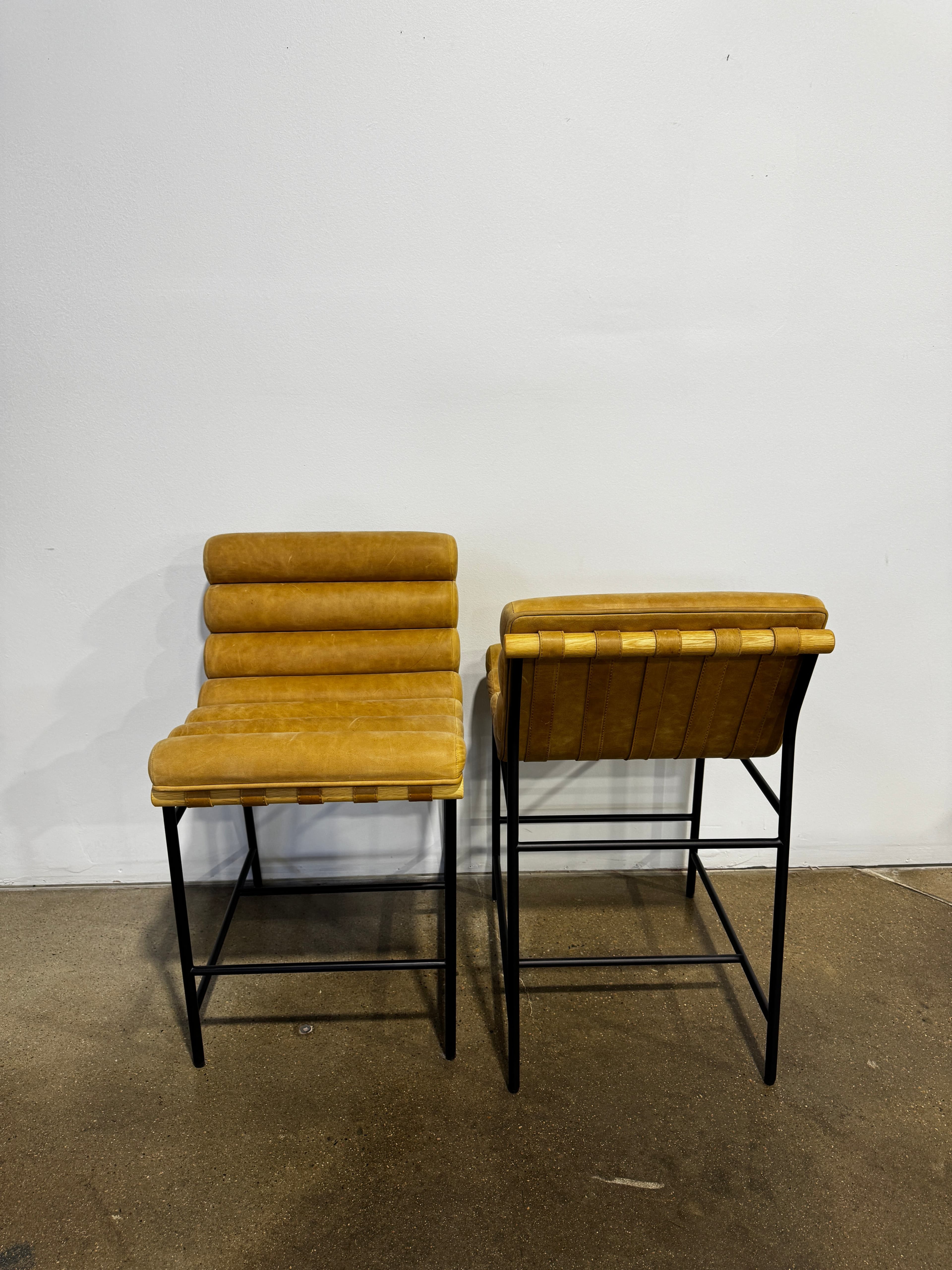Denver Modern Vail Counter Stool - Sunflower Leather - Thumbnail 3