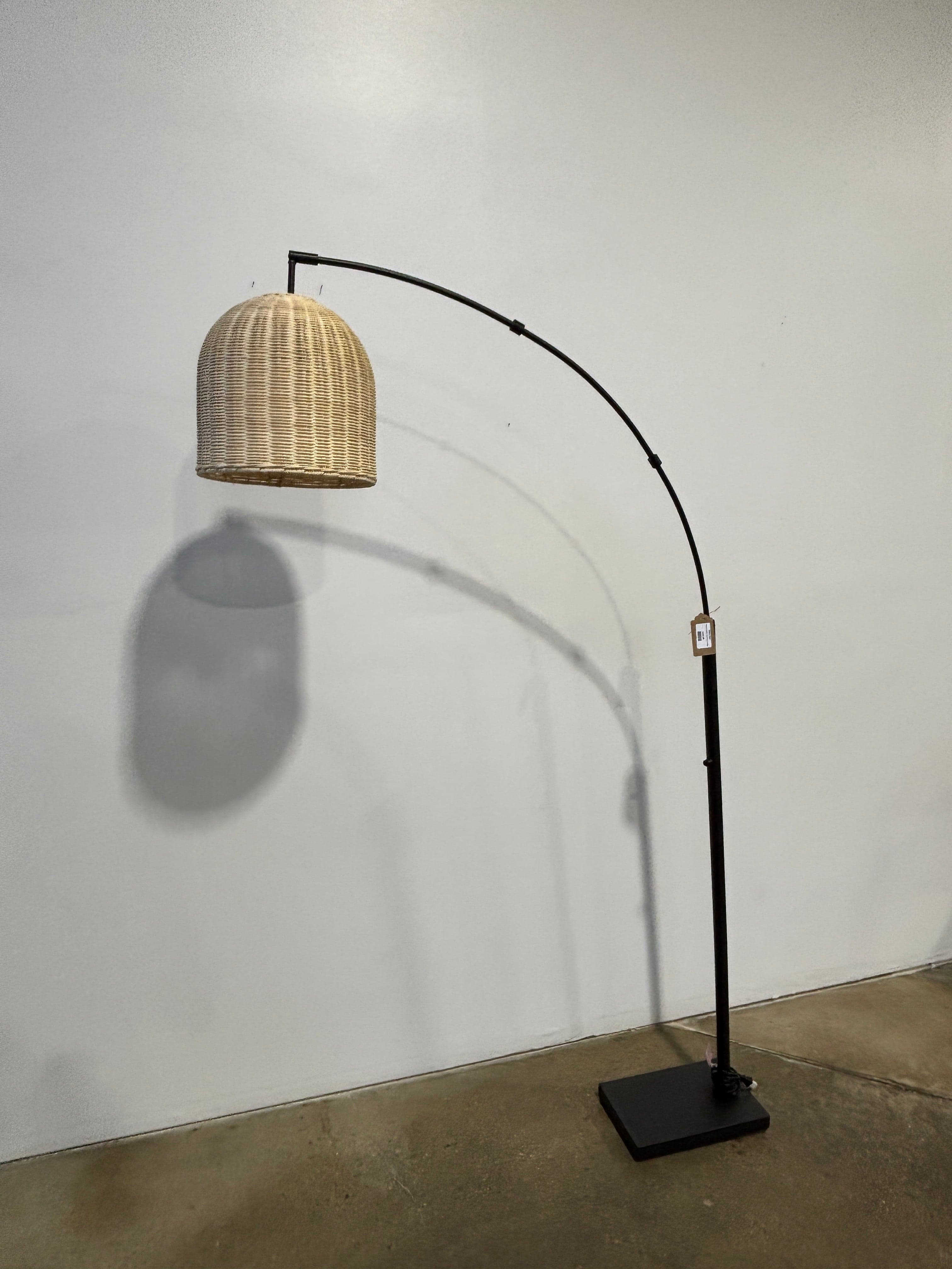 West Elm Louisa Rattan Arc Floor Lamp - Thumbnail 7