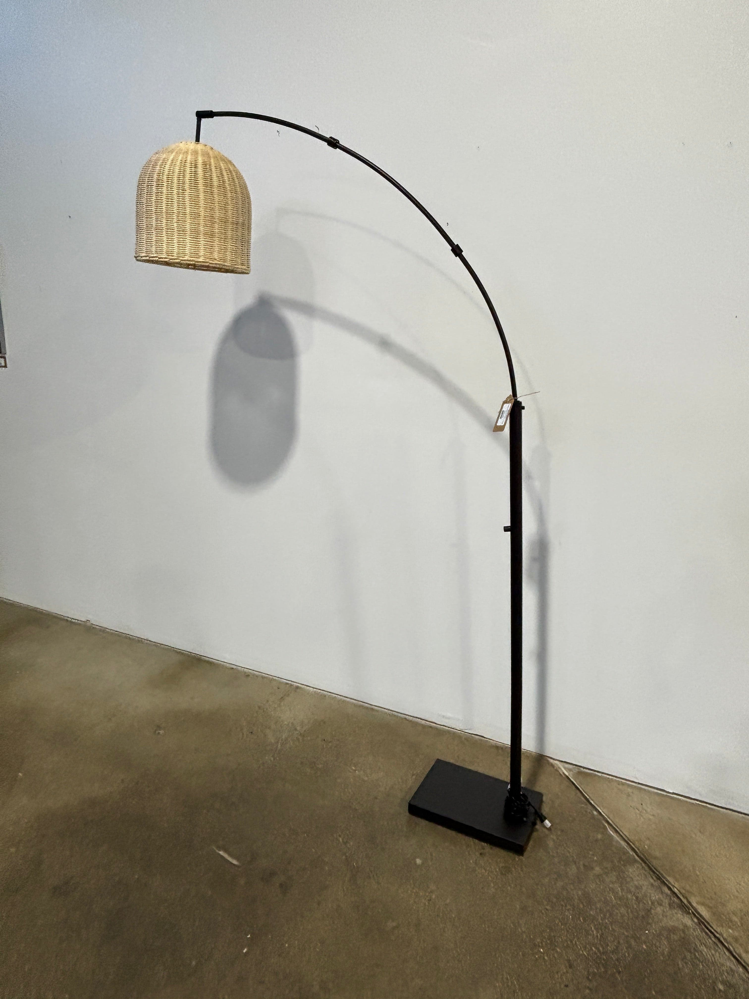 West Elm Louisa Rattan Arc Floor Lamp - Thumbnail 4