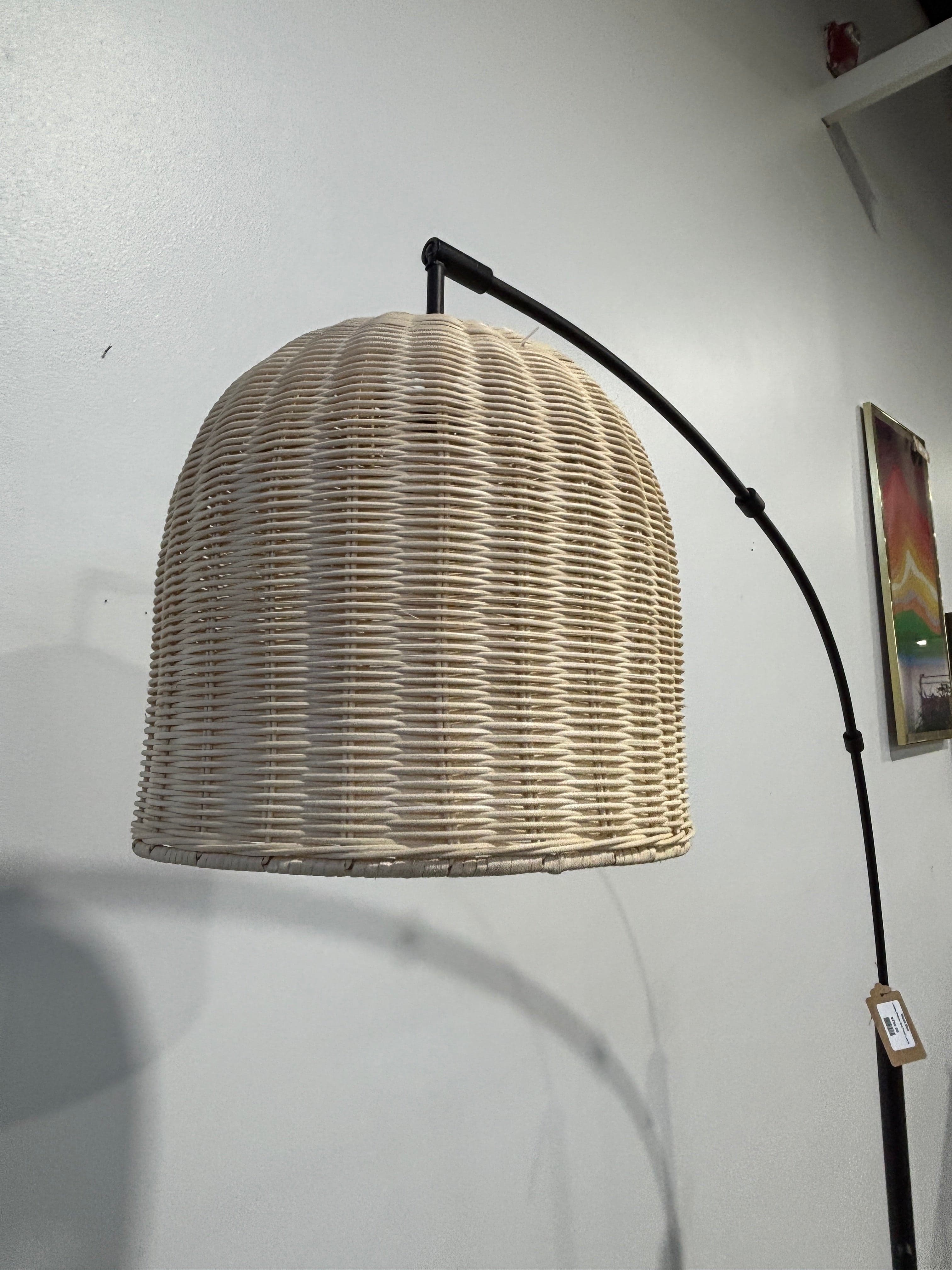 West Elm Louisa Rattan Arc Floor Lamp - Thumbnail 6