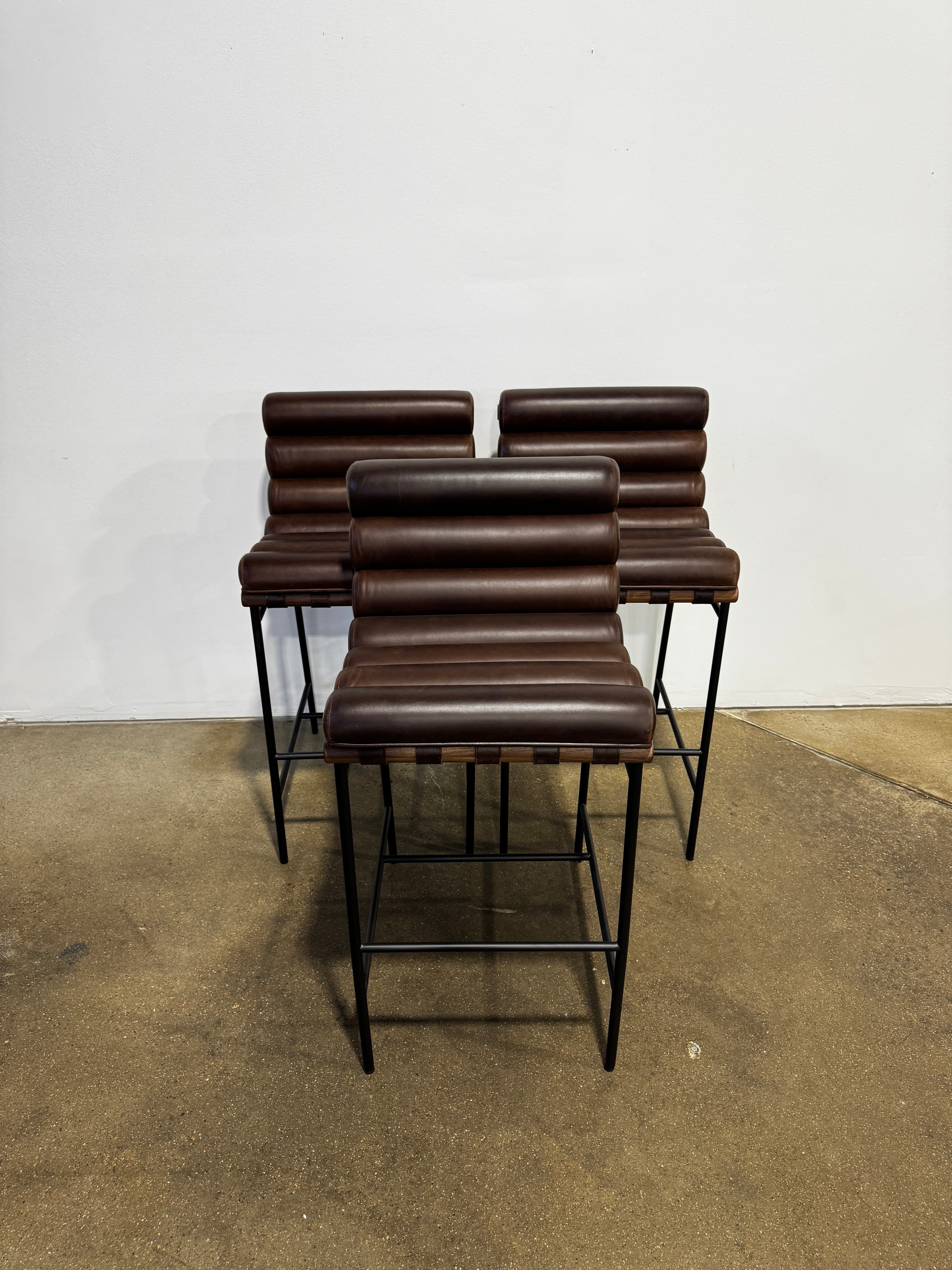 Denver Modern Vail Bar Stool - Maple Leather - Thumbnail 3