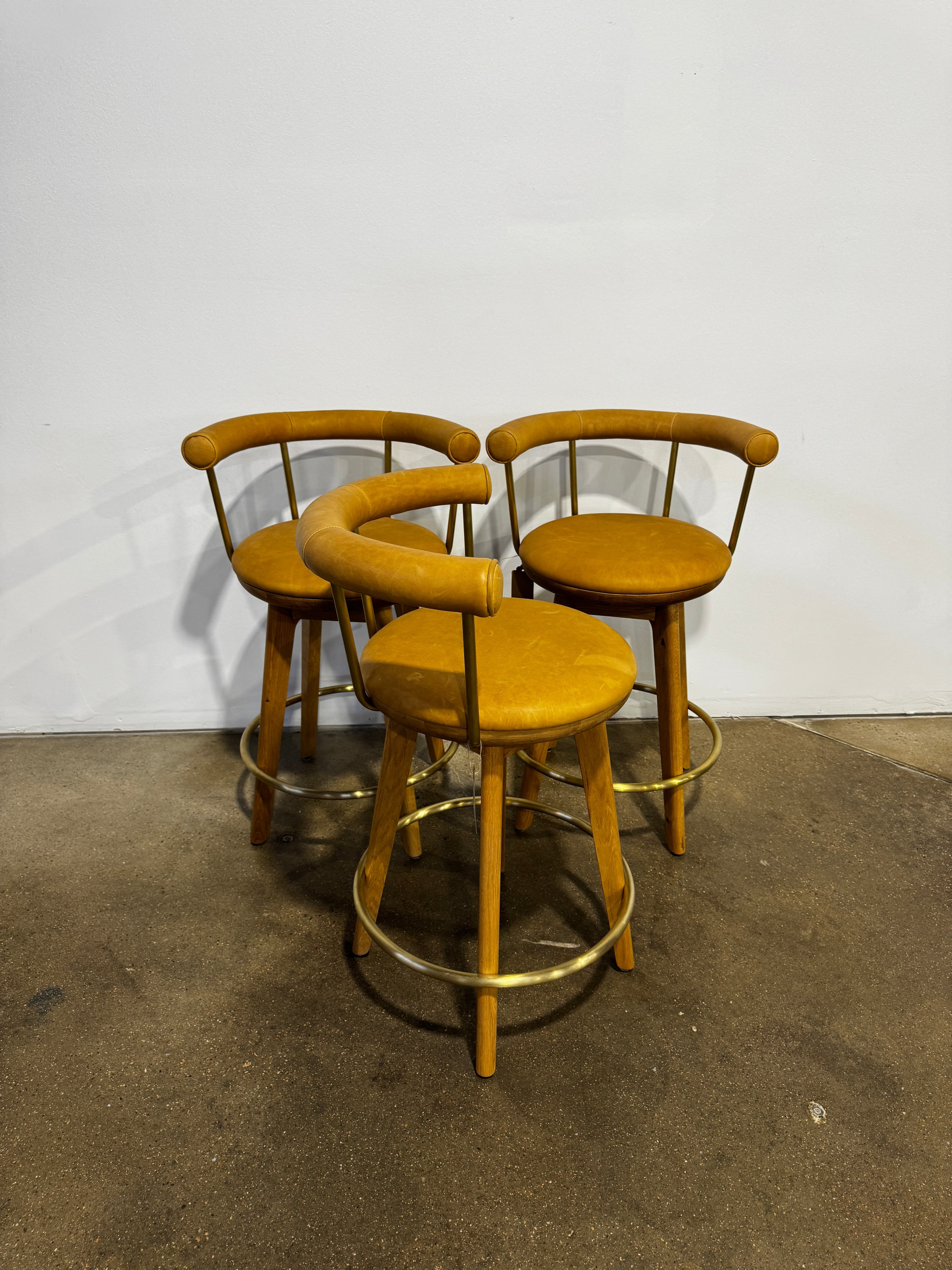 Denver Modern Keystone Swivel Counter Stool - Thumbnail 3