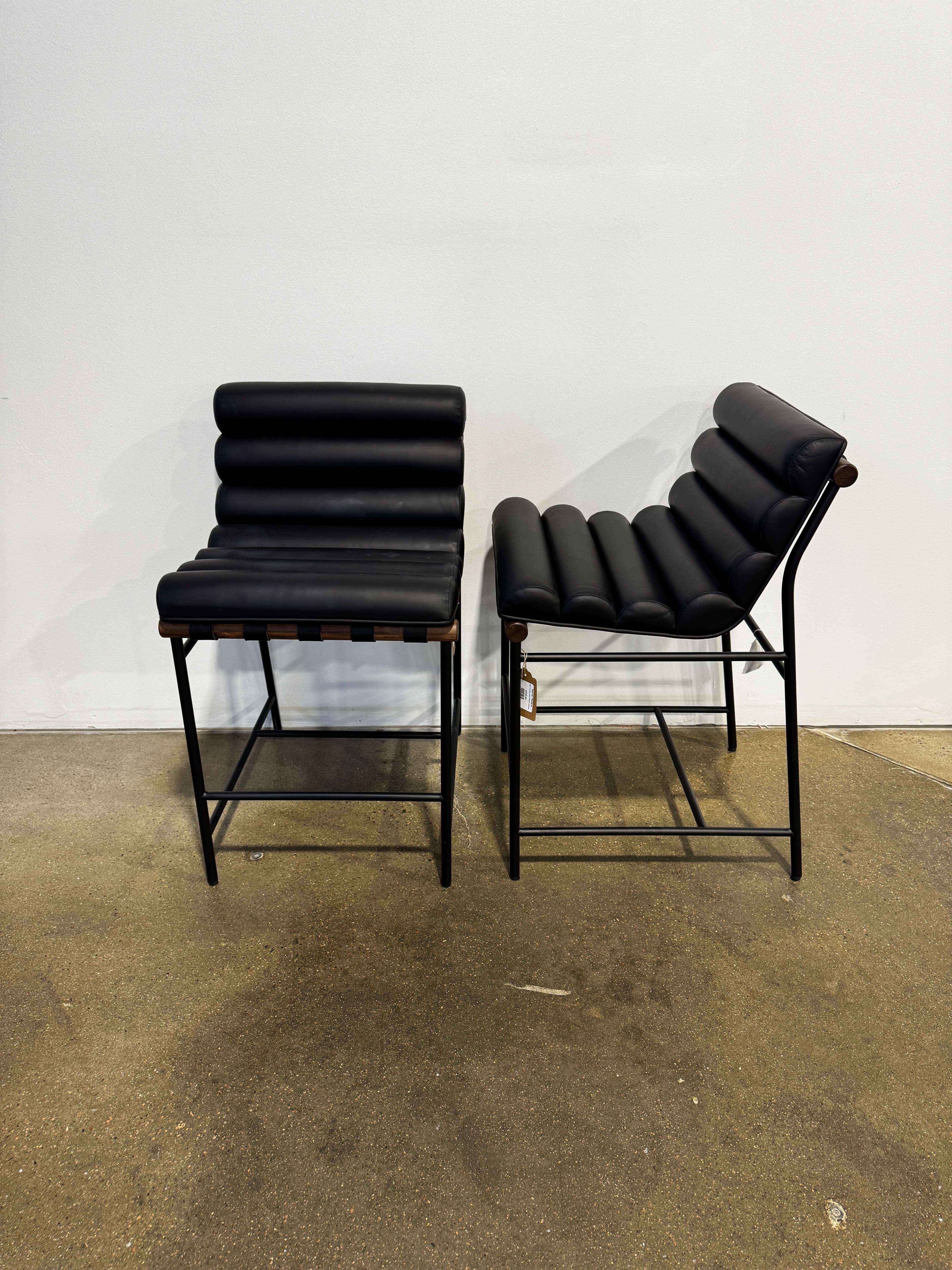 Denver Modern Vail Counter Stool - Black Leather - Thumbnail 3