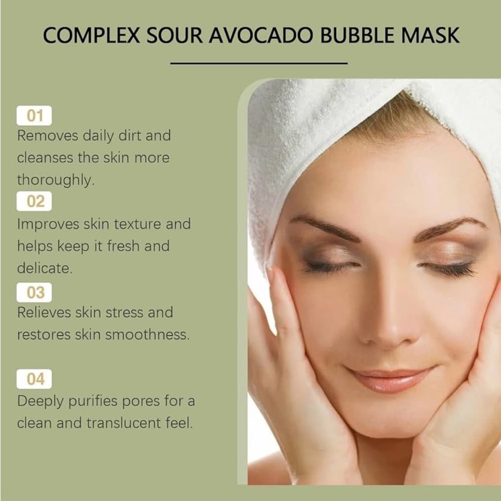 Avocado Bubble Facial Mask - Green - Thumbnail 9