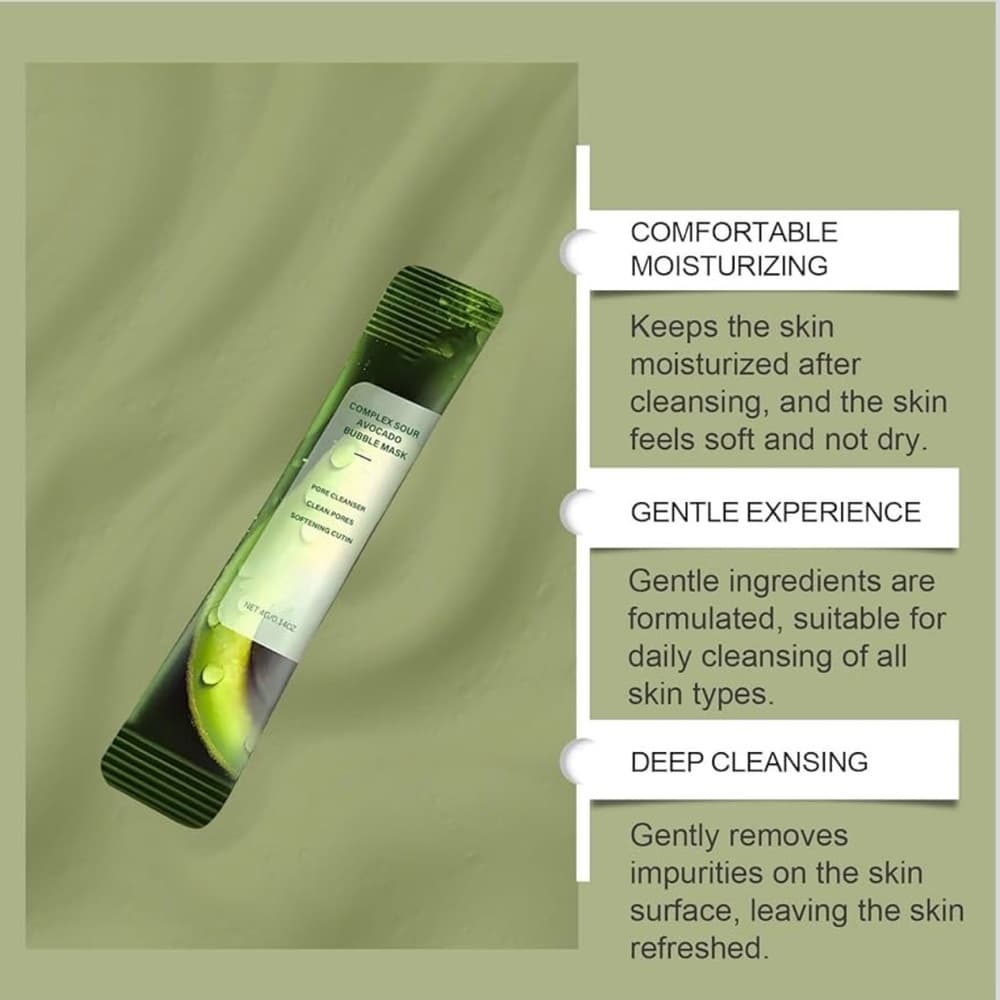 Avocado Bubble Facial Mask - Green - Thumbnail 11