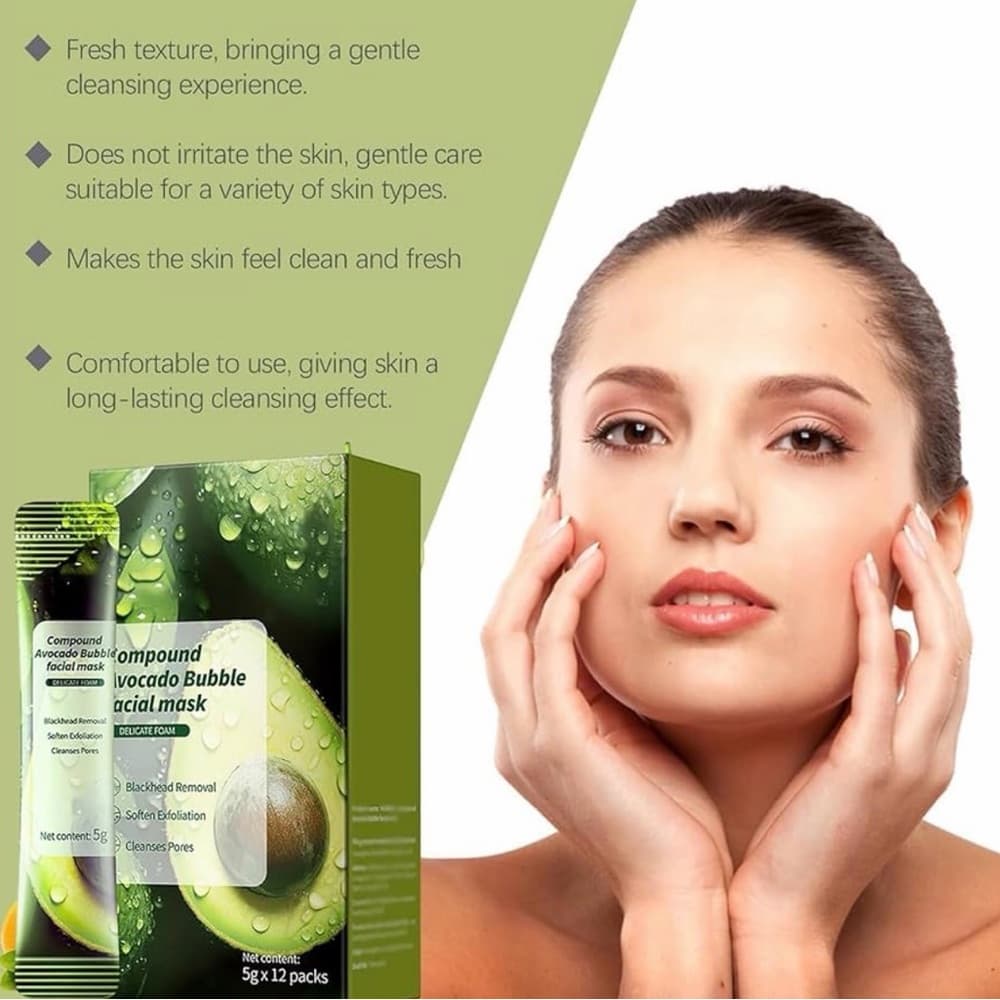 Avocado Bubble Facial Mask - Green - Thumbnail 2