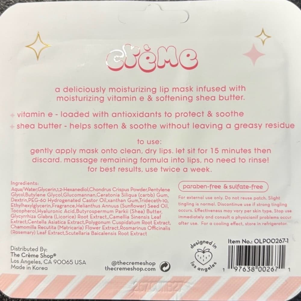 Crème Pink Repairing Hydrogel Lip Mask - Thumbnail 2