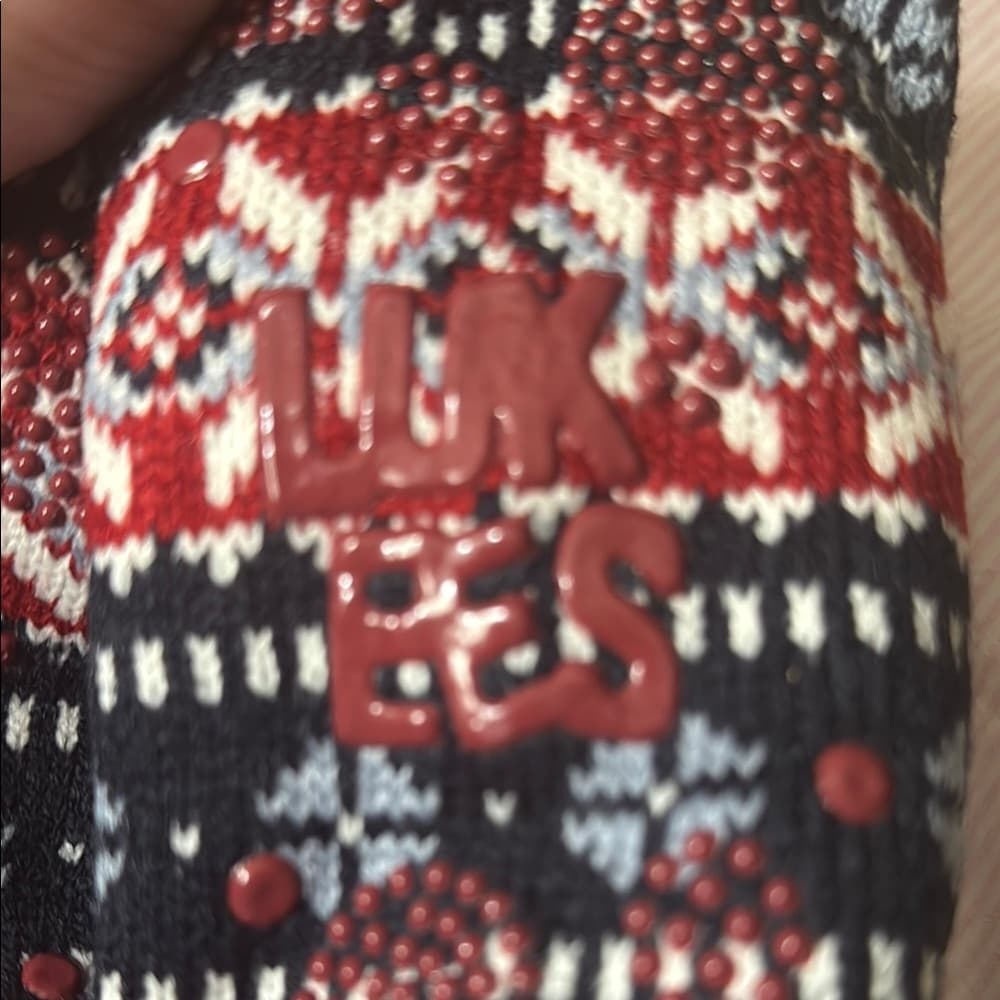 Muk Luks Casual Black and Red Socks - Thumbnail 4