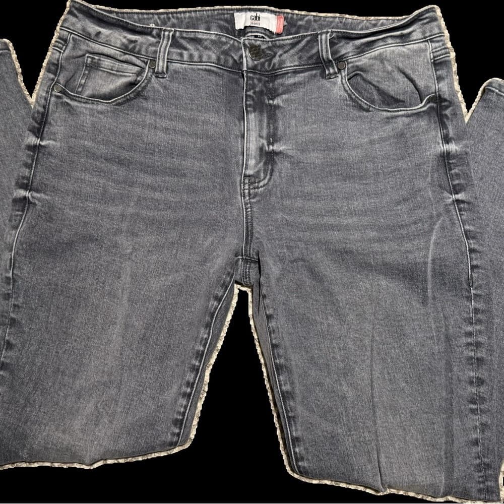 2nd pair- CAbi Medium Gray Skinny Jeans with Distressing - Thumbnail 4