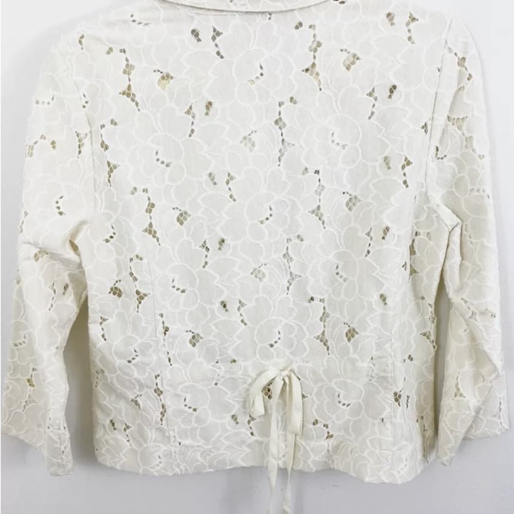 Cabi Ivory Floral Lace Portrait Jacket - Thumbnail 2