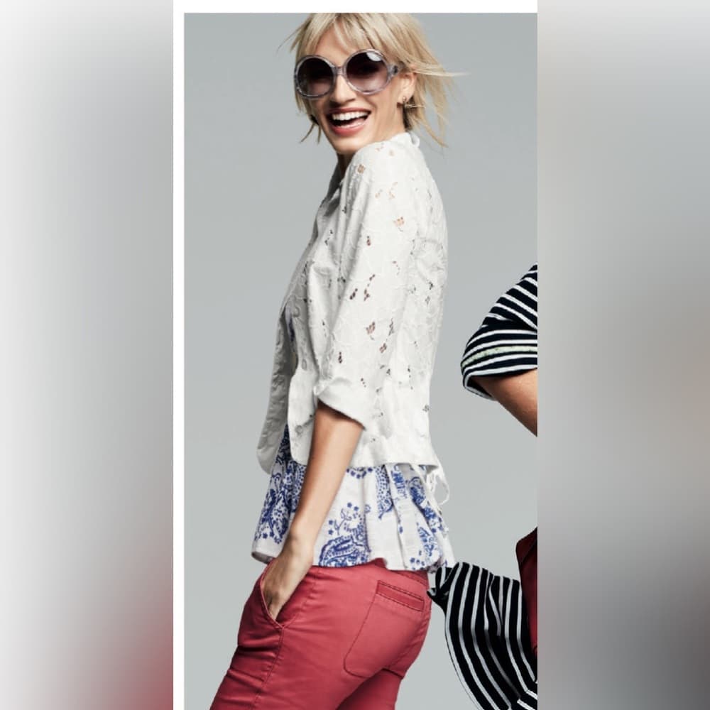 Cabi Ivory Floral Lace Portrait Jacket - Thumbnail 8