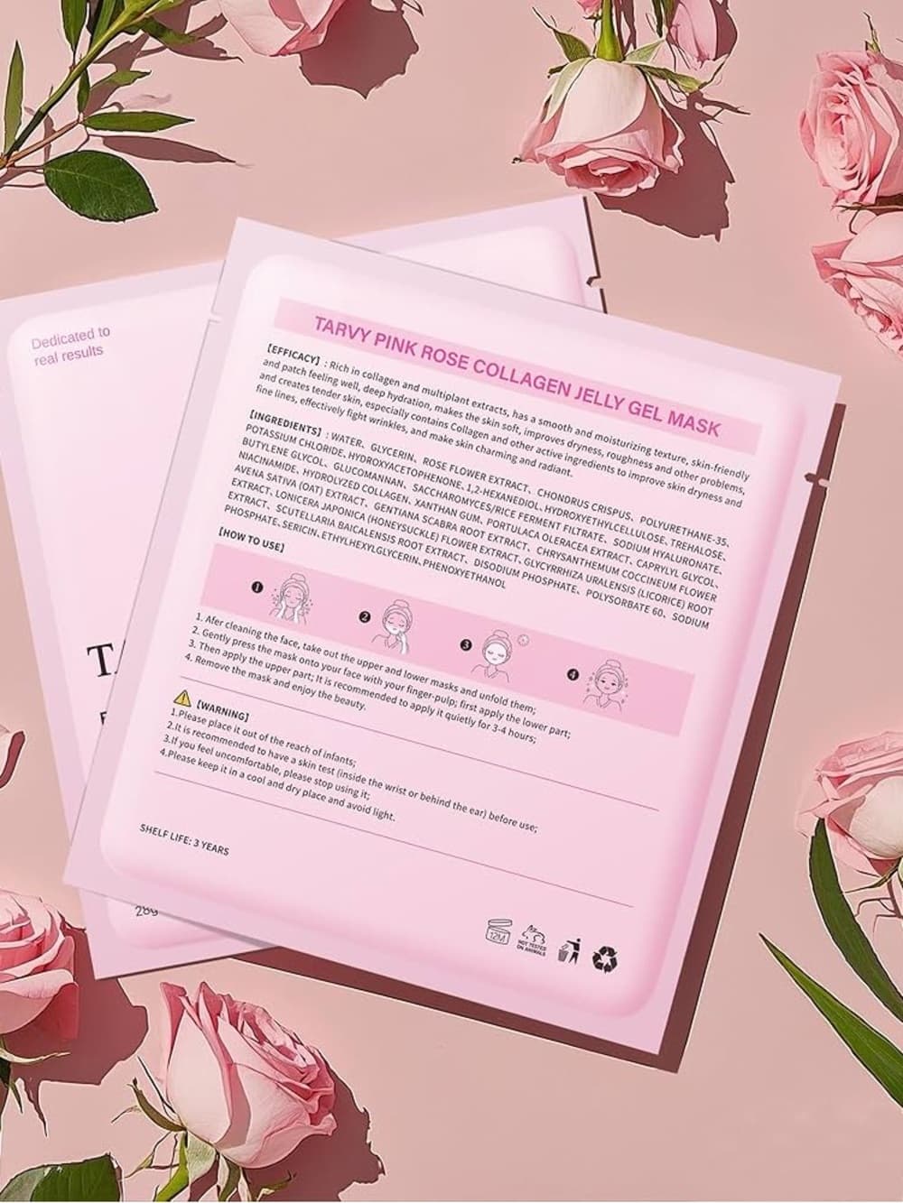 Pink Collagen Jelly Face Mask - Hydrating Sheet Masks (6 Pack) - Thumbnail 9