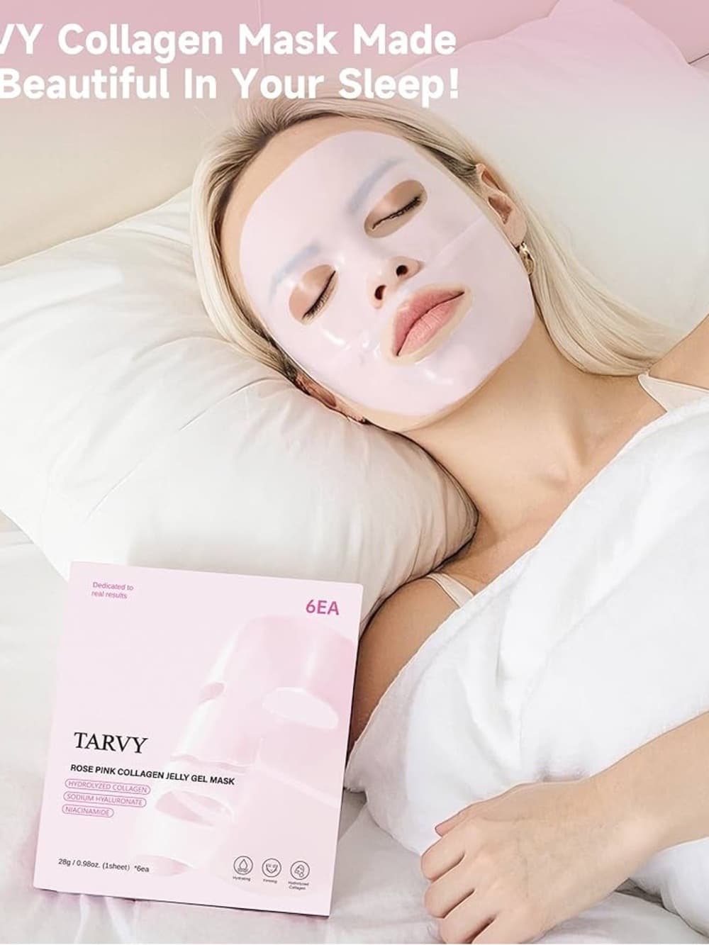 Pink Collagen Jelly Face Mask - Hydrating Sheet Masks (6 Pack) - Thumbnail 8