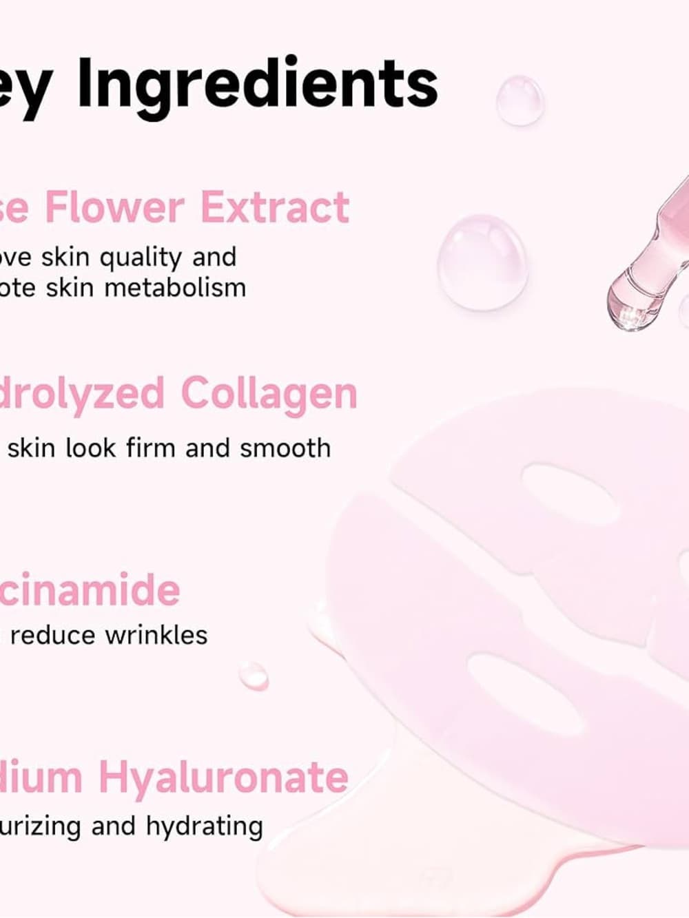 Pink Collagen Jelly Face Mask - Hydrating Sheet Masks (6 Pack) - Thumbnail 2