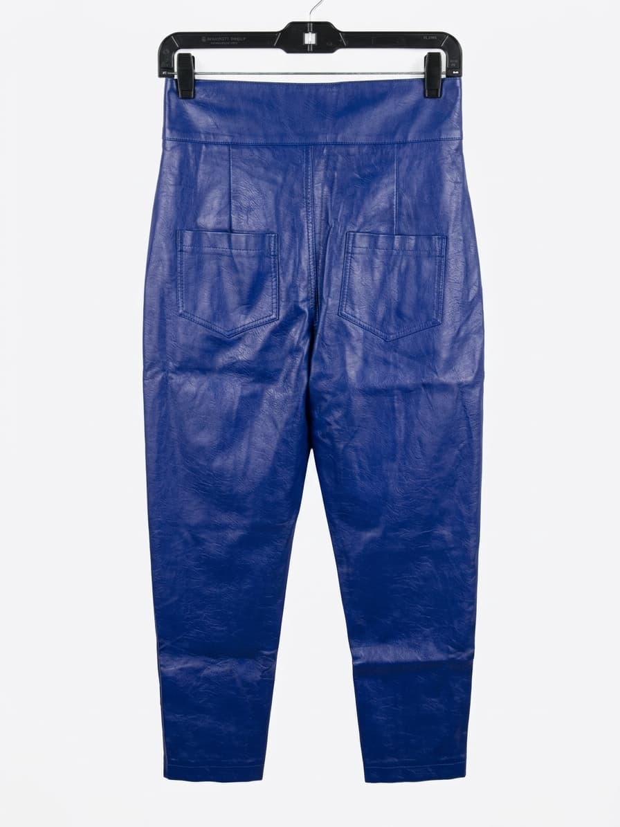 Vente Leather Pants with Belt Blue - Thumbnail 2