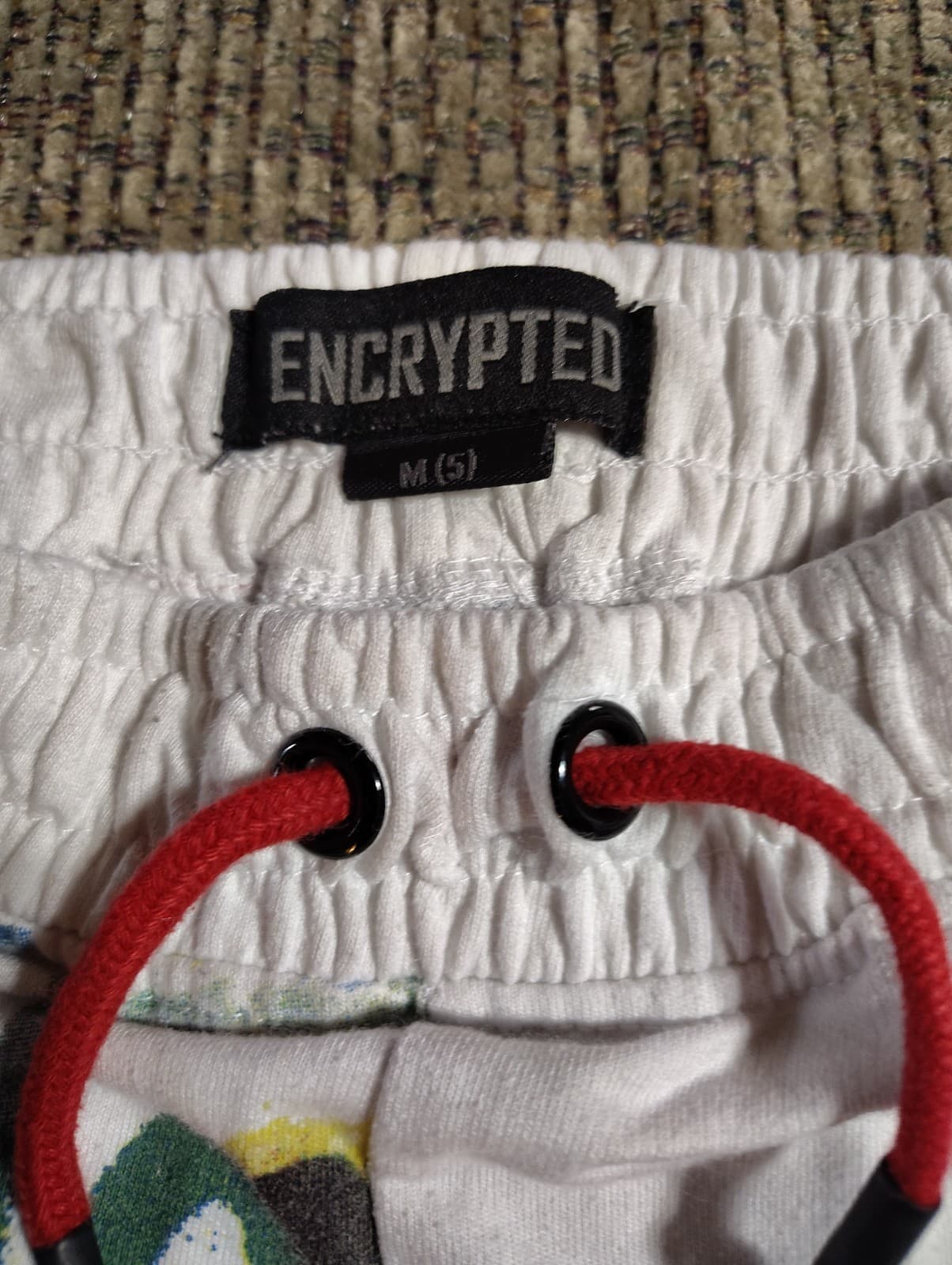 Encrypted Boys Size 5 Graffiti Shorts White Pockets Drawstring Waist Colorful - Thumbnail 4