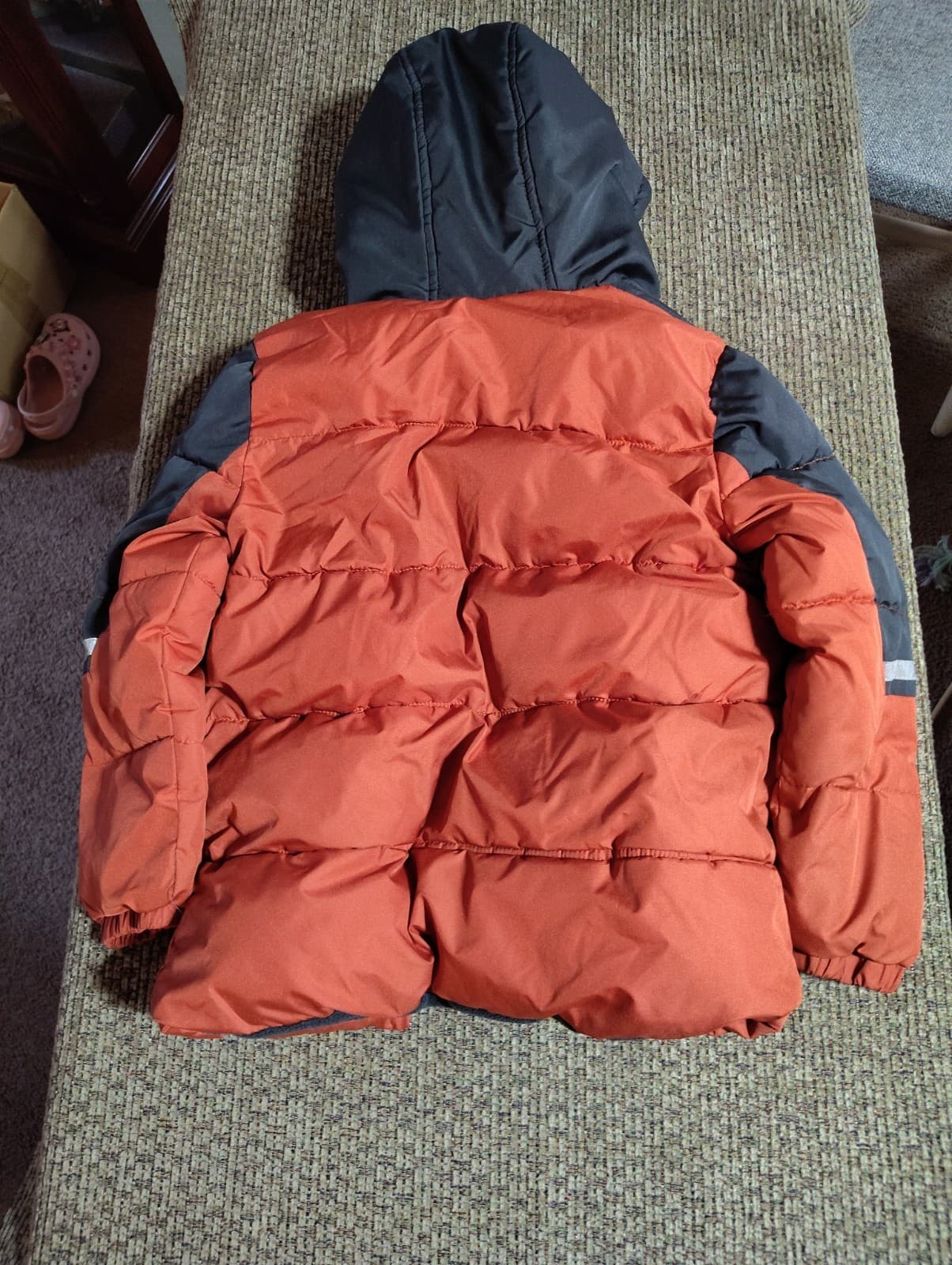 Ixtreme youth puffer jacket size 8 Orange & black winter coat hooded - Thumbnail 5