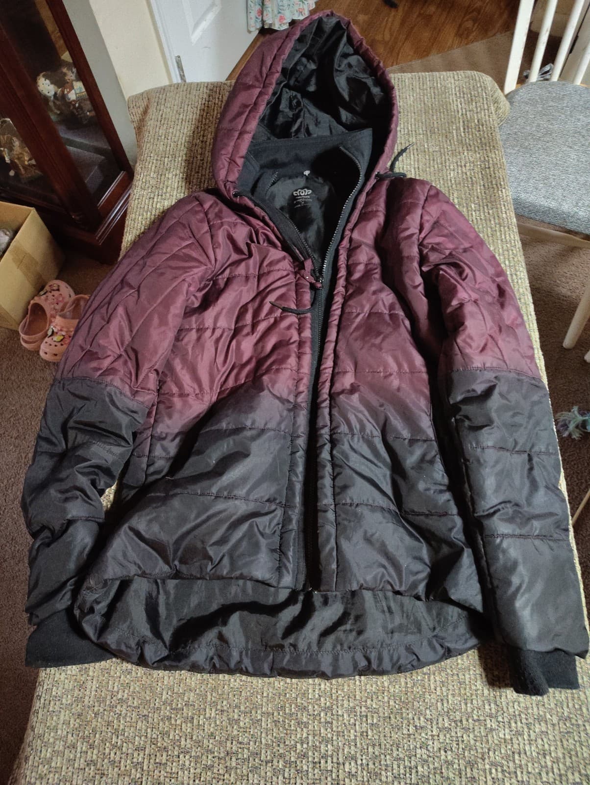 Maurices InMotion hooded ombré puffer jacket,