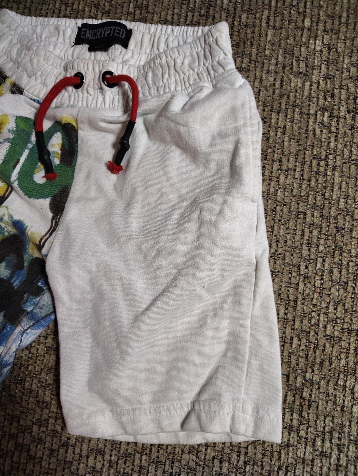 Encrypted Boys Size 5 Graffiti Shorts White Pockets Drawstring Waist Colorful - Thumbnail 3