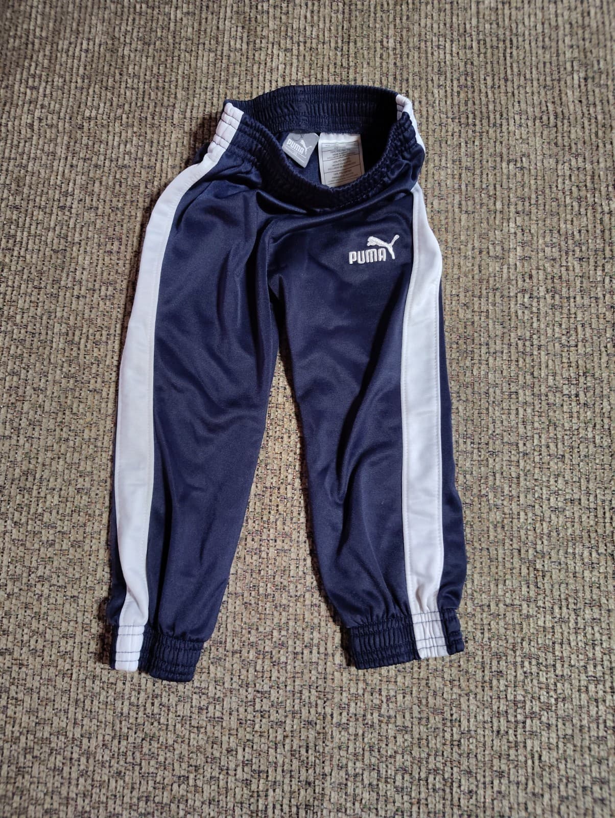 Puma Navy Blue White Stripes Active Sports Pants Sweatpants Bottoms Size 3T